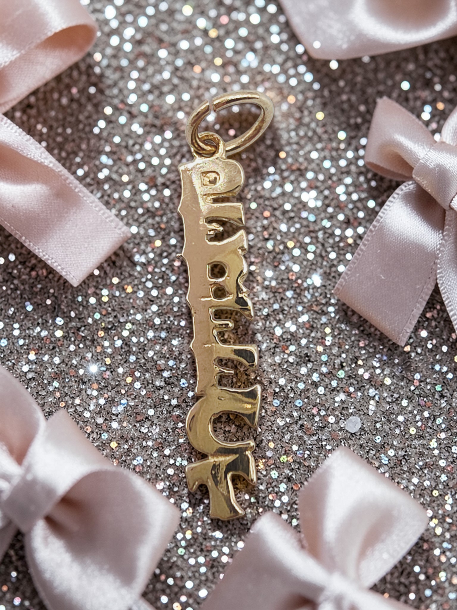 Solid 14K Yellow Gold PERFECT Charm Pendant - 3/4 Inch