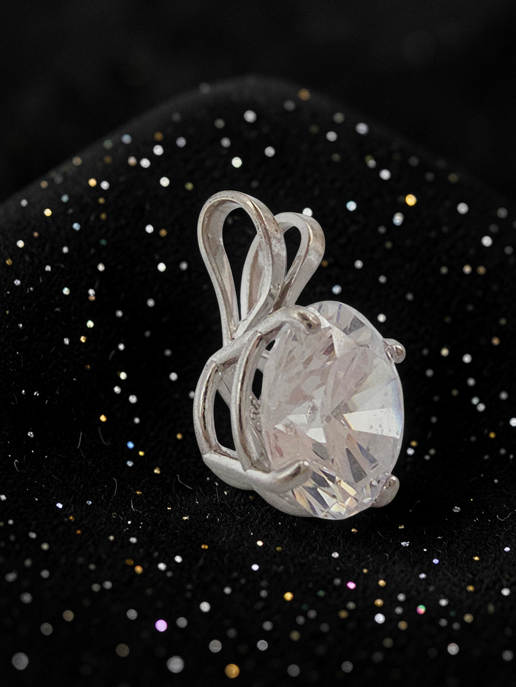 Solid 10K White Gold CZ Necklace Pendant - JCM Jacmel Jewelry Inc.