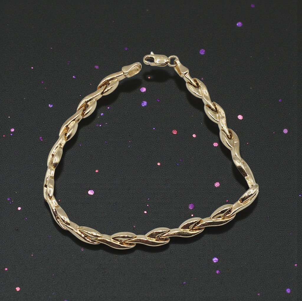 Solid 10K Yellow Gold Bracelet 7.25 Inches