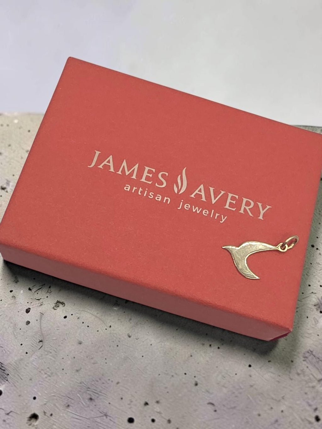 RETIRED James Avery Solid 14K Gold Asymetrical Descending Dove Silhouette Charm