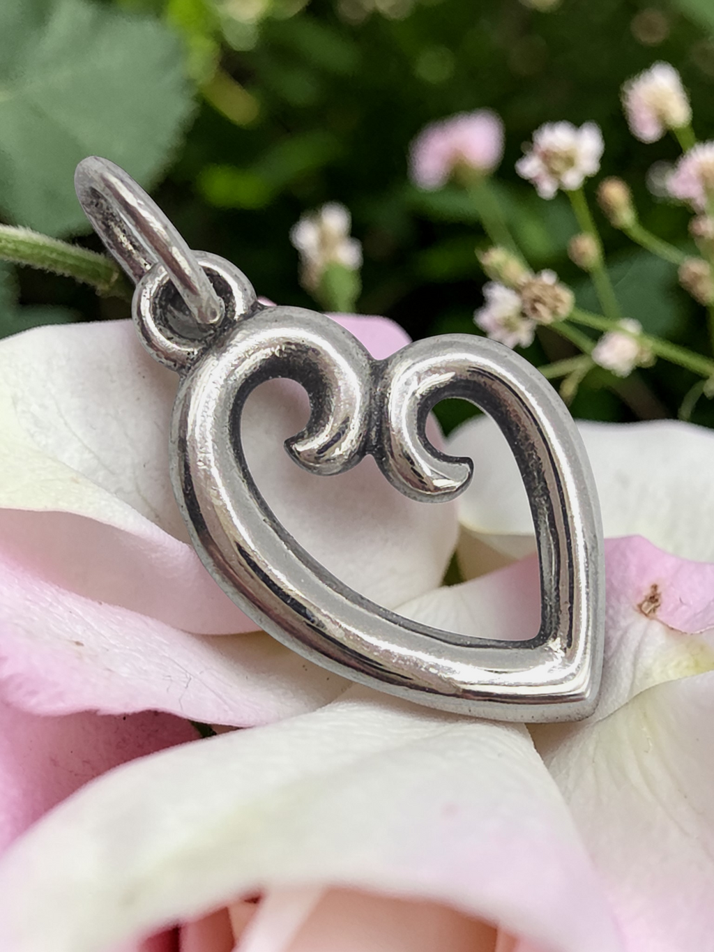 James Avery Mother’s Love 925 Sterling Silver Open Heart Charm Pendant