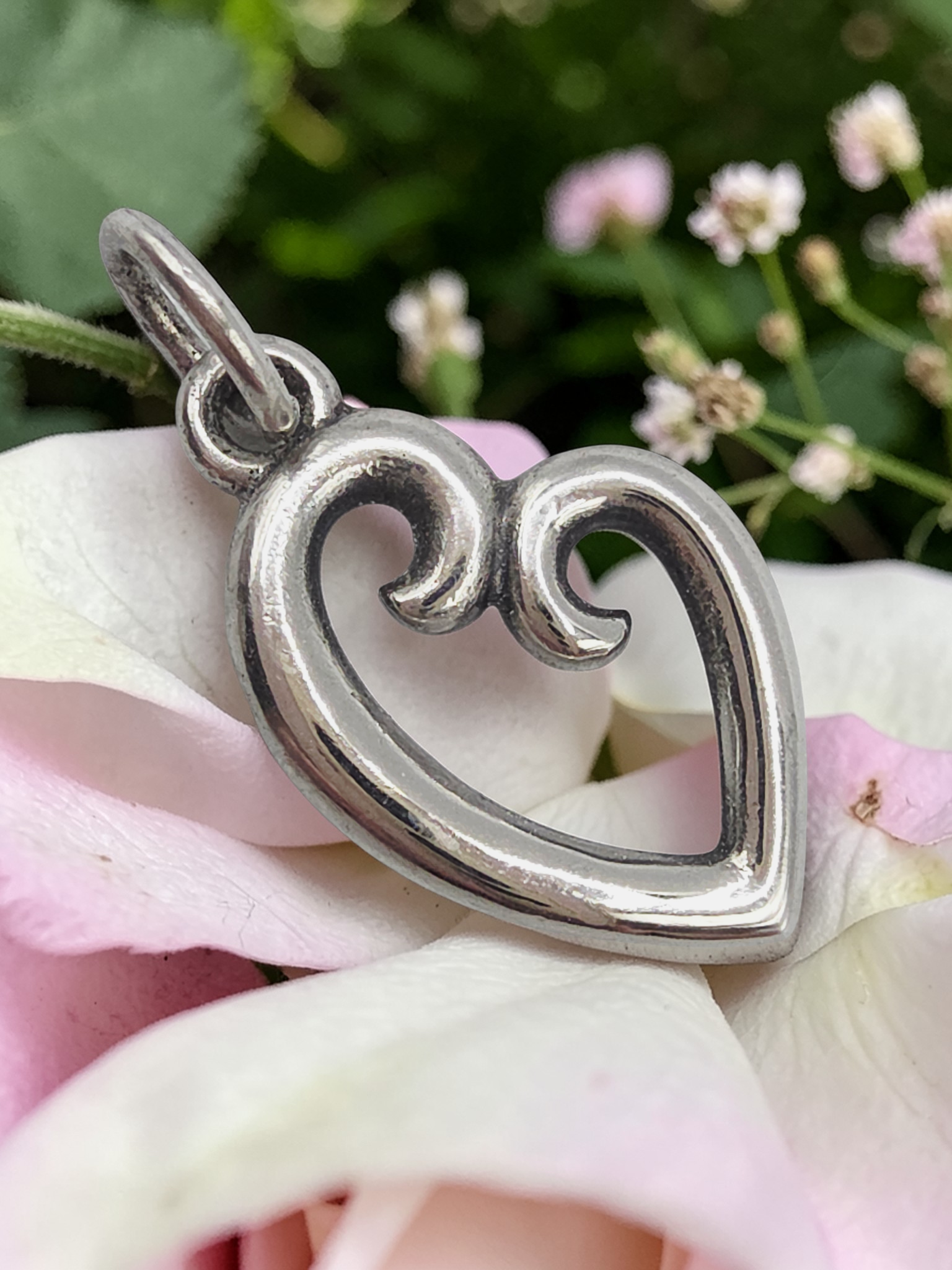 James Avery Mother’s Love 925 Sterling Silver Open Heart Charm Pendant