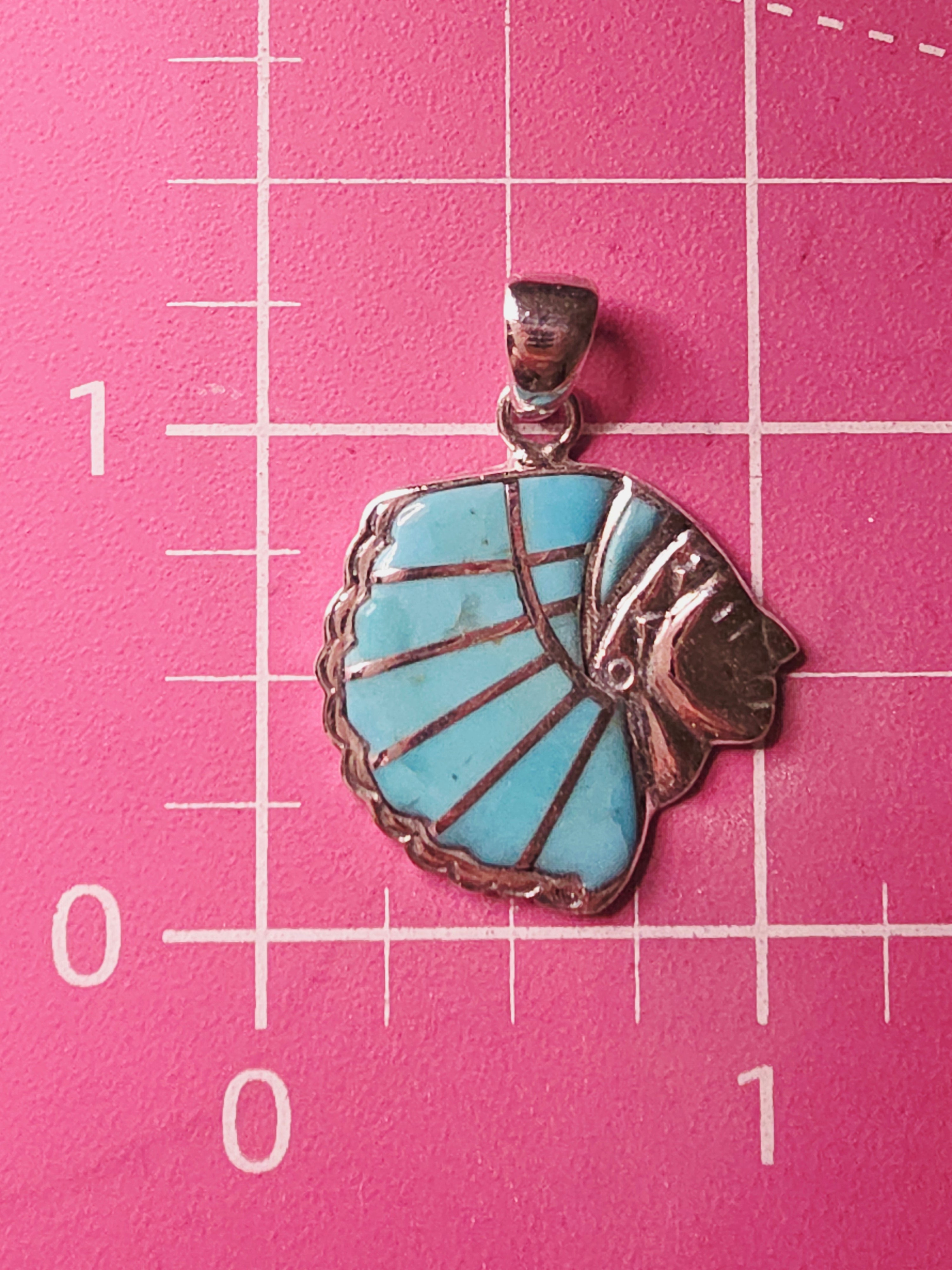 925 Sterling Silver Turquoise Native American Style Southwestern Indian Pendant