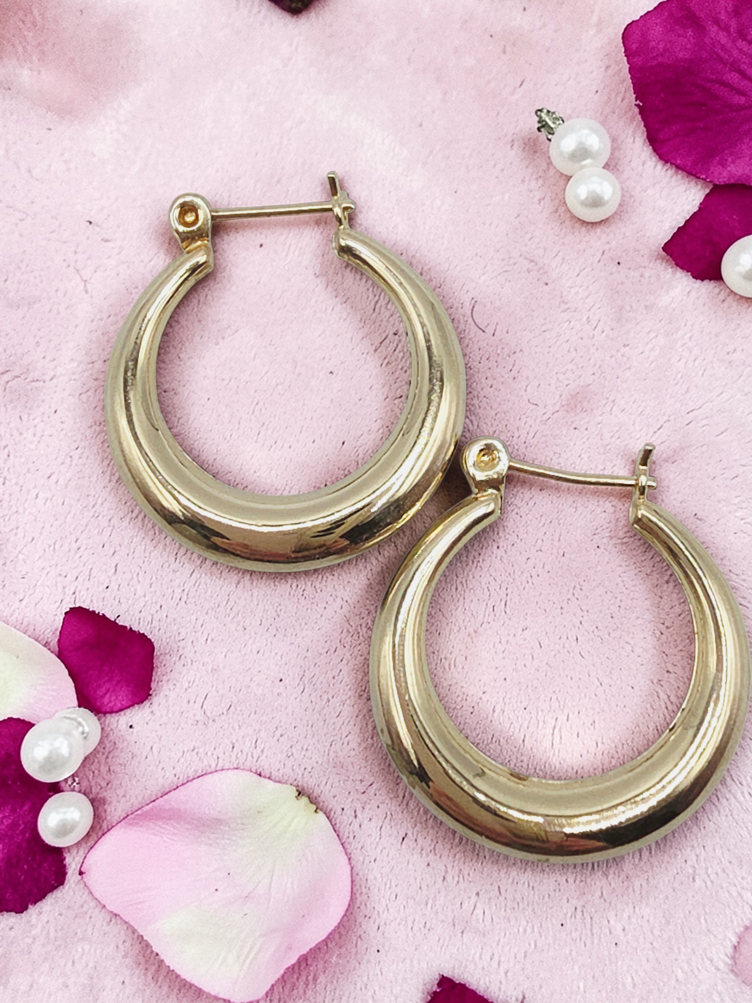 Solid 14K Yellow Gold Hoop Earrings