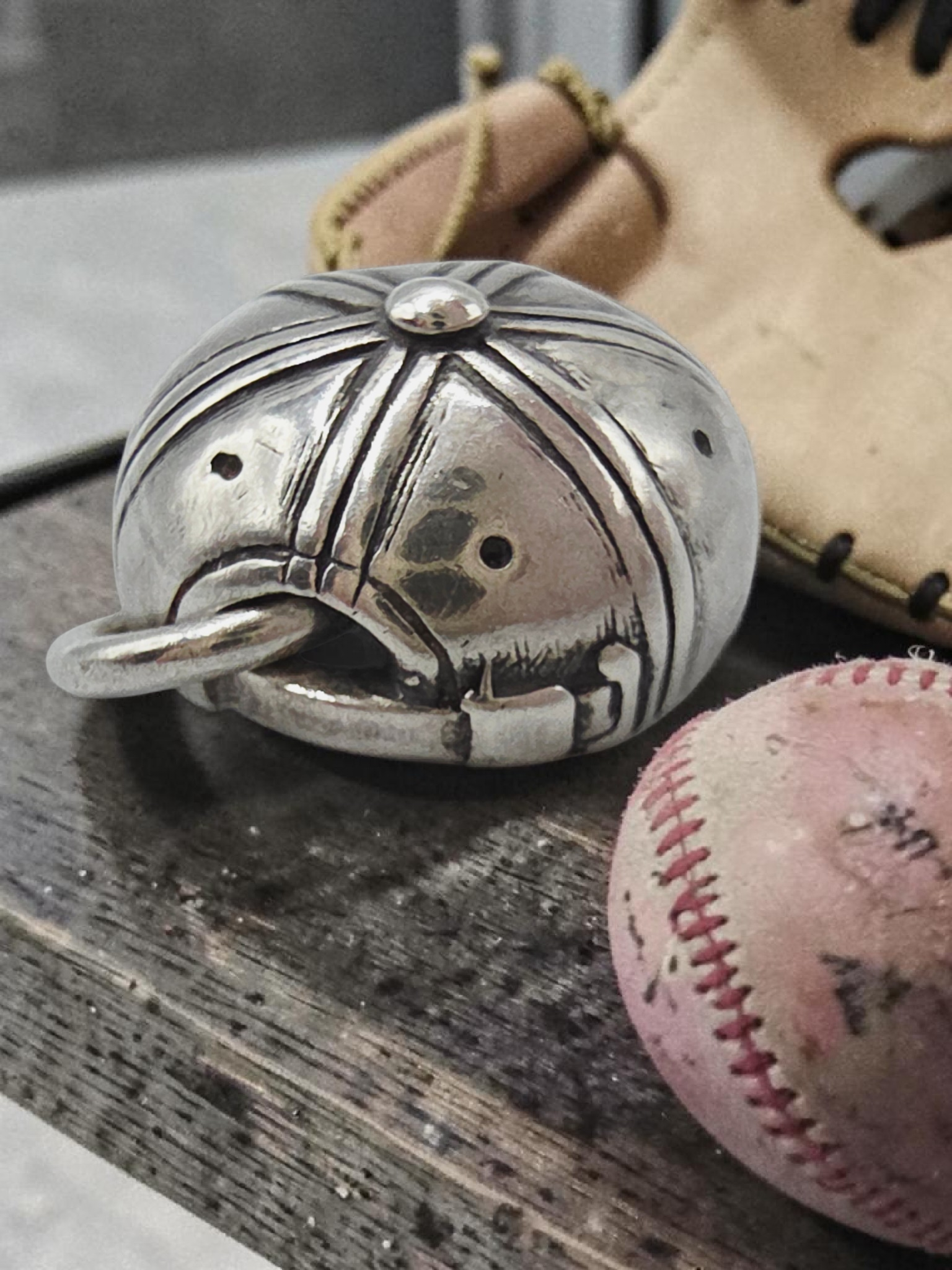 James Avery Sterling Silver 3D Baseball Cap Hat Charm Pendant RETIRED HTF UNCUT