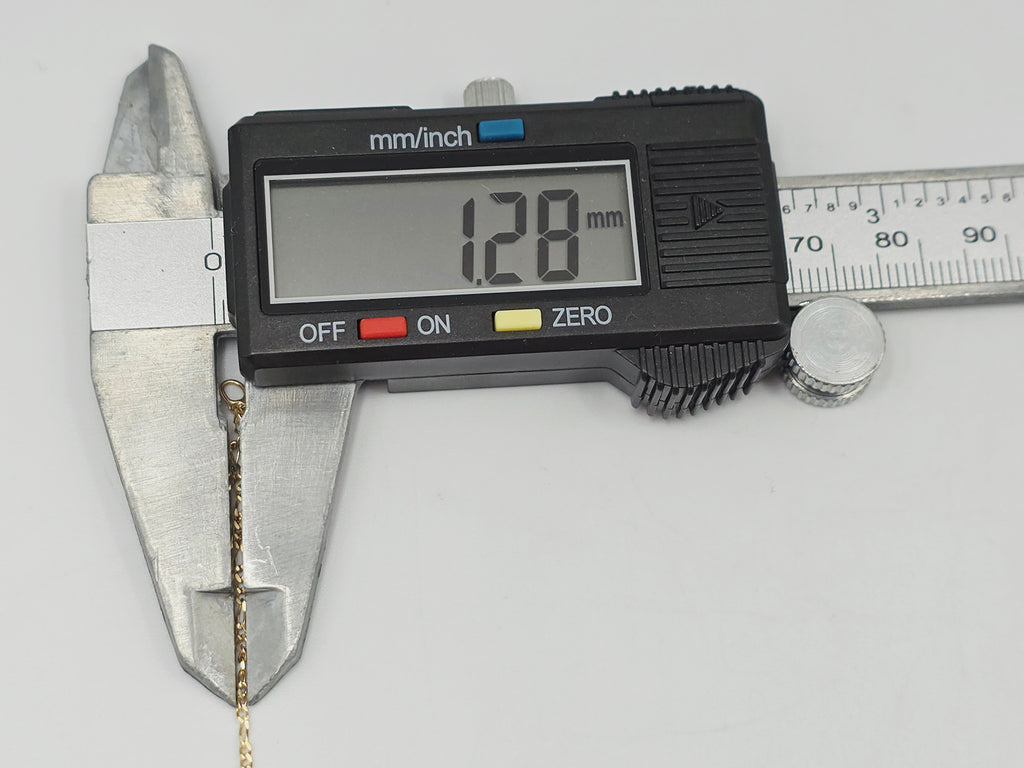 Solid 18K Yellow Gold Figaro Link Bracelet 7.25 Inches