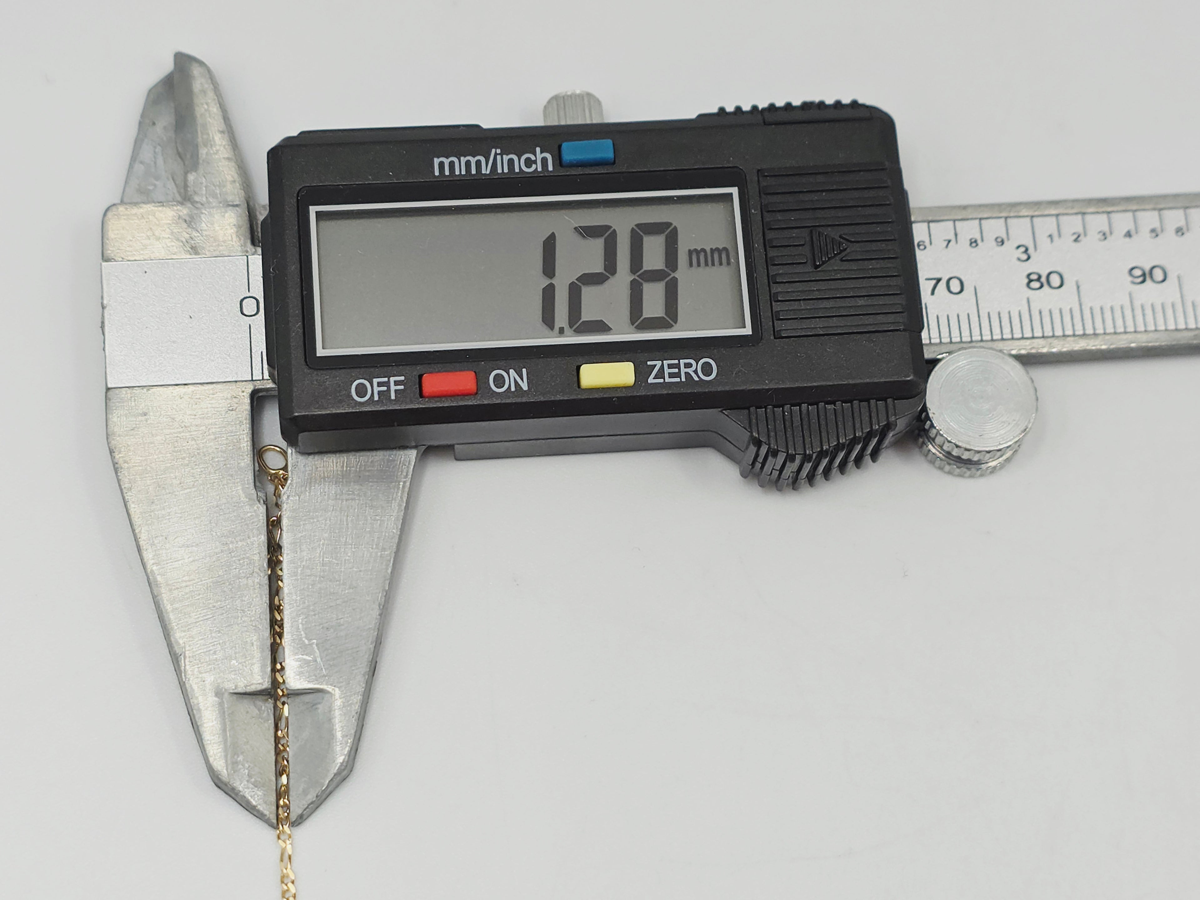 Solid 18K Yellow Gold Figaro Link Bracelet 7.25 Inches