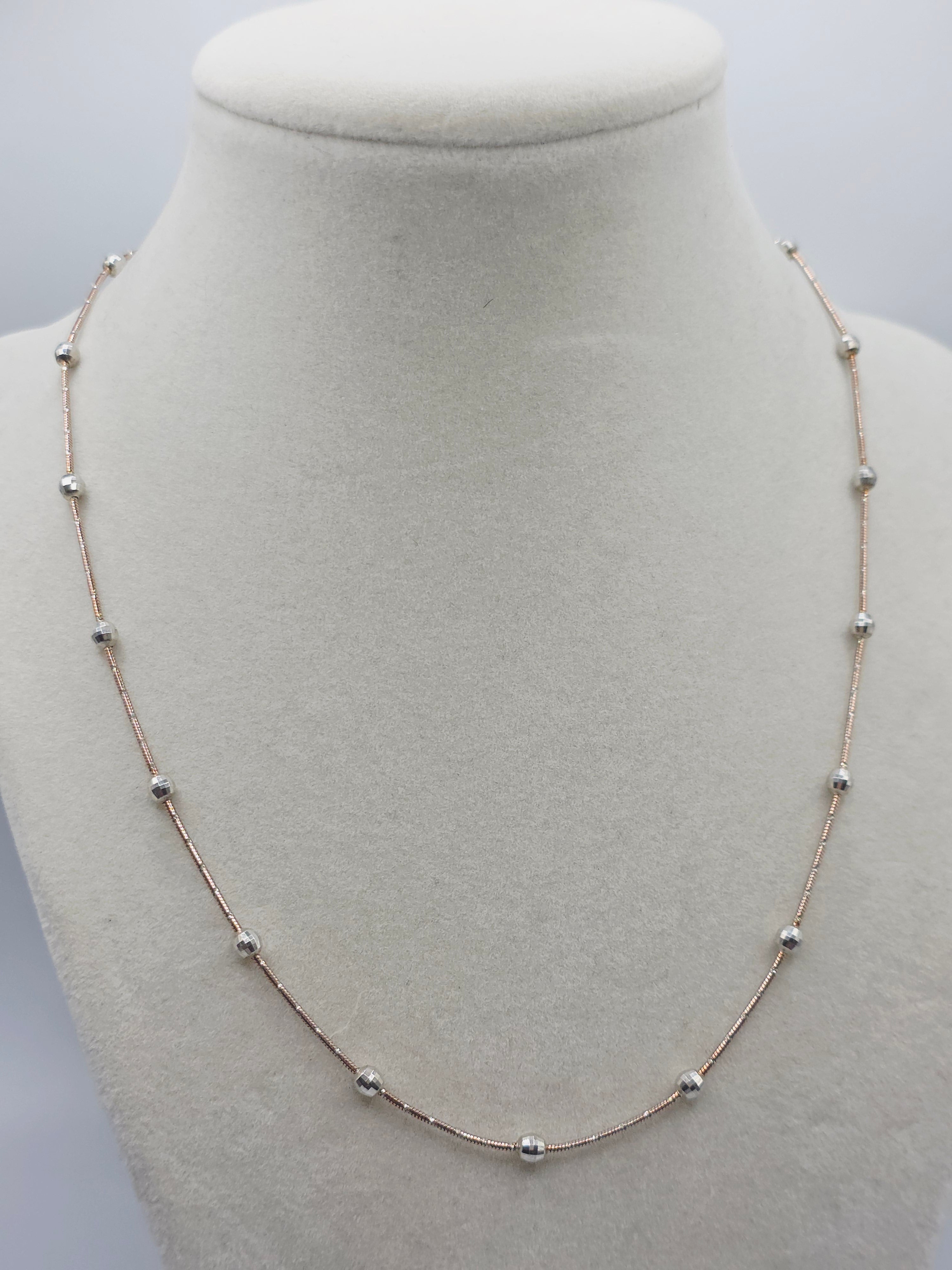 Rose Gold Vermeil 925 Sterling Silver ITALY Snake Chain Necklace - 18 Inch