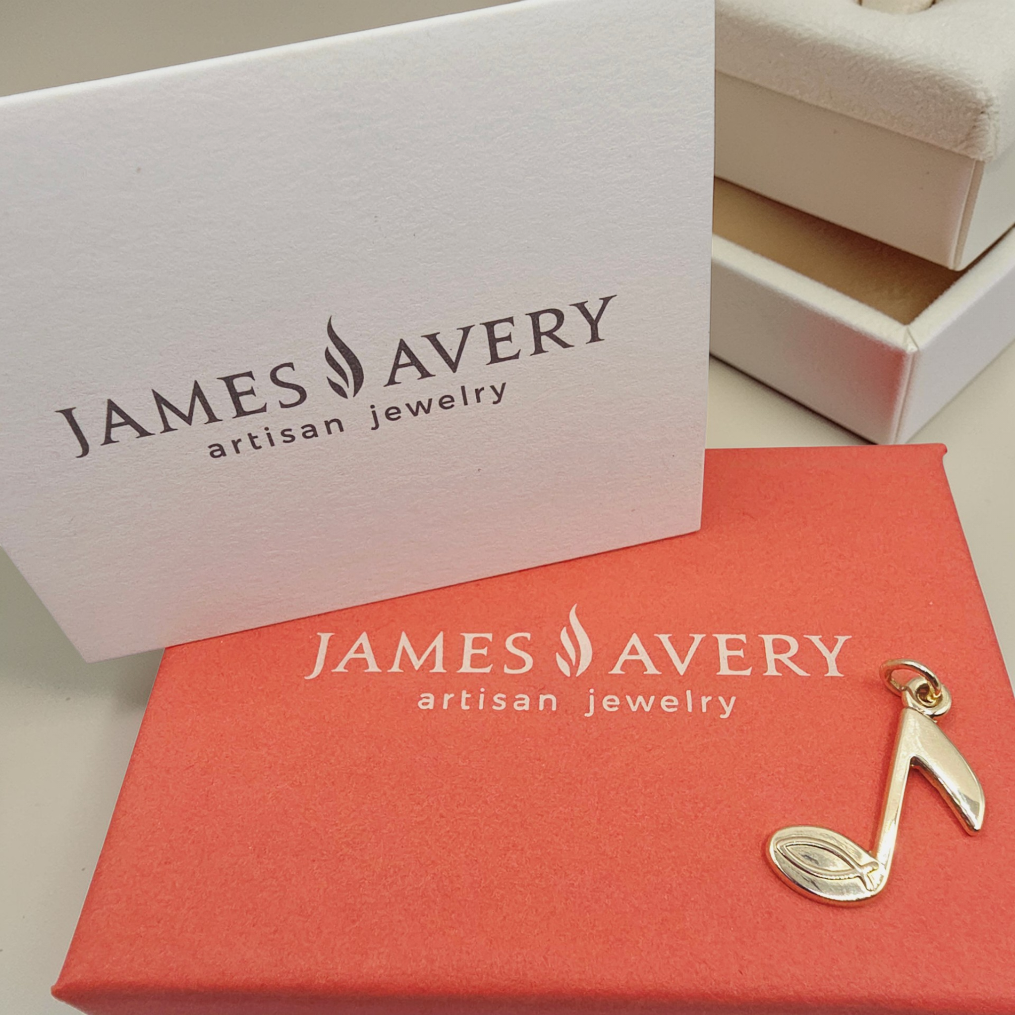 RETIRED James Avery Ichthus Music Note Solid 14K Gold Charm Pendant