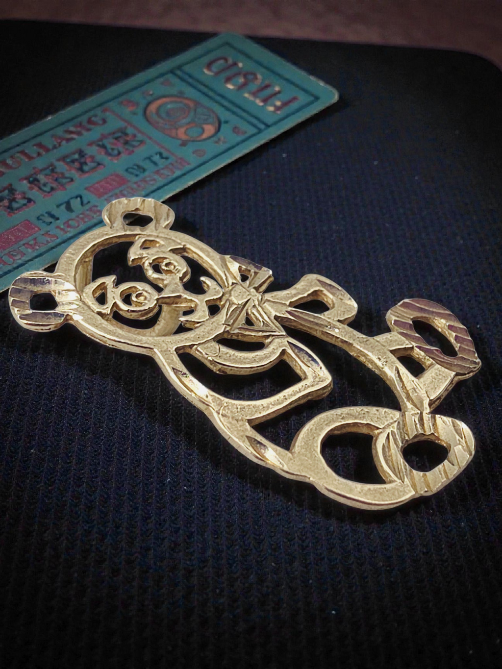 Michael Anthony Solid 14K Yellow Gold Teddy Bear Panda Necklace Pendant