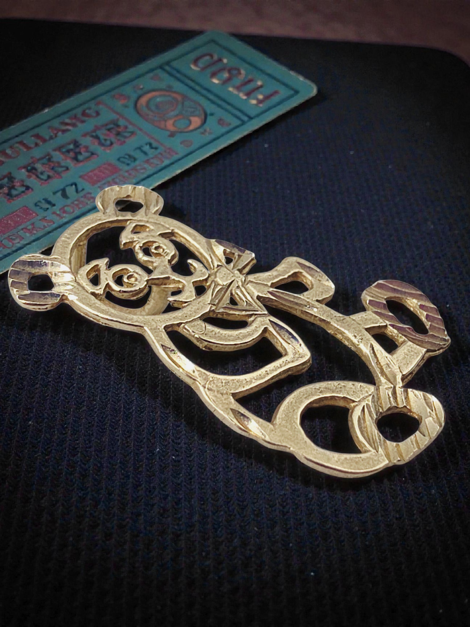 Michael Anthony Solid 14K Yellow Gold Teddy Bear Panda Necklace Pendant