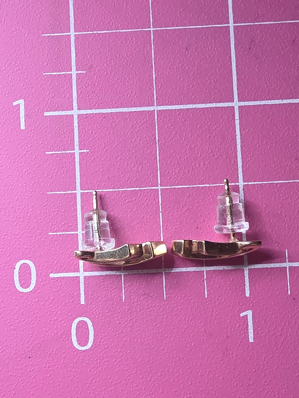 Solid 10K Yellow Gold Round & Baguette Diamond Swirl Stud Earrings