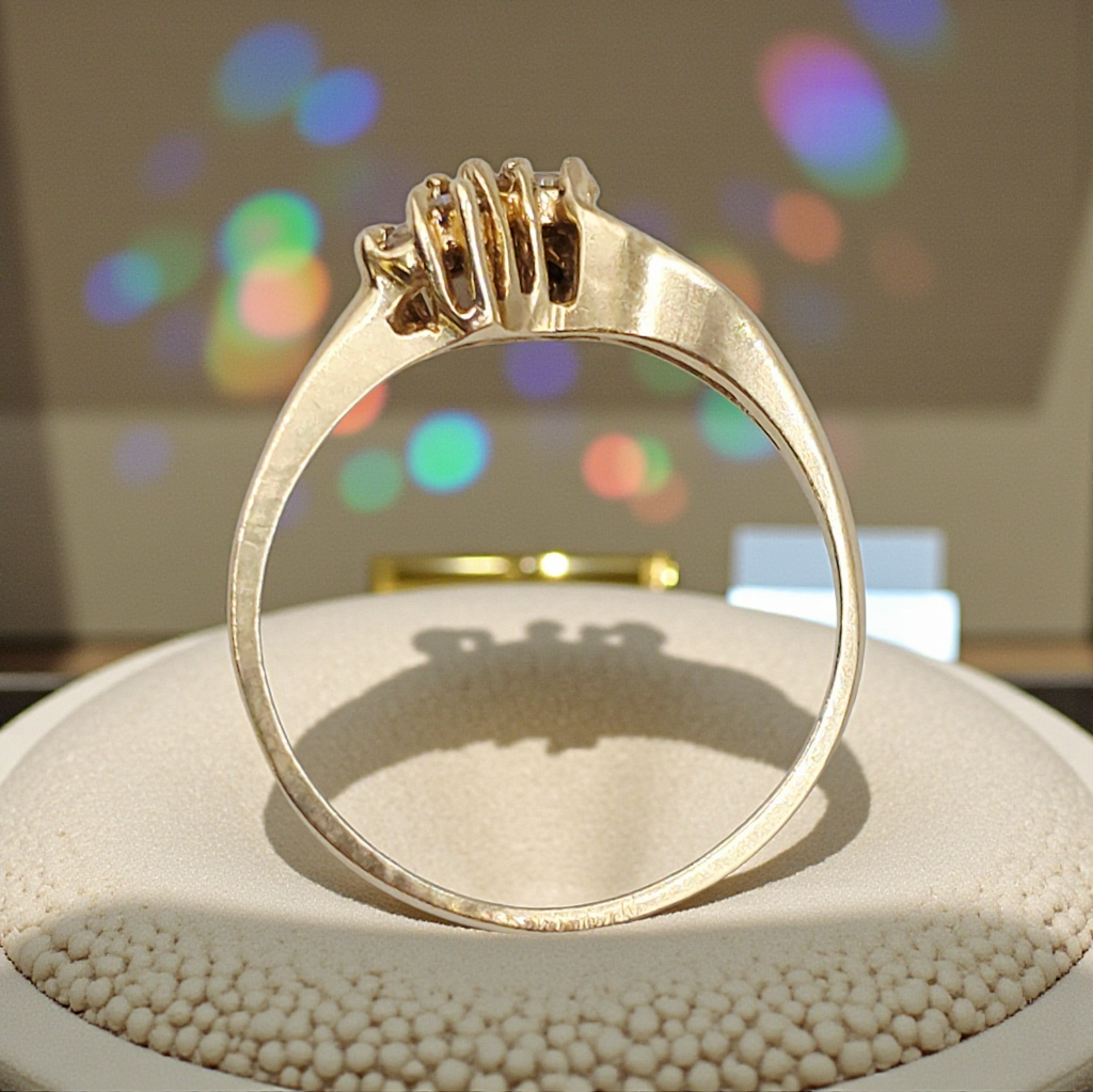 Solid 14K Yellow Gold Cluster Ring with Gemstones – Size 7.25