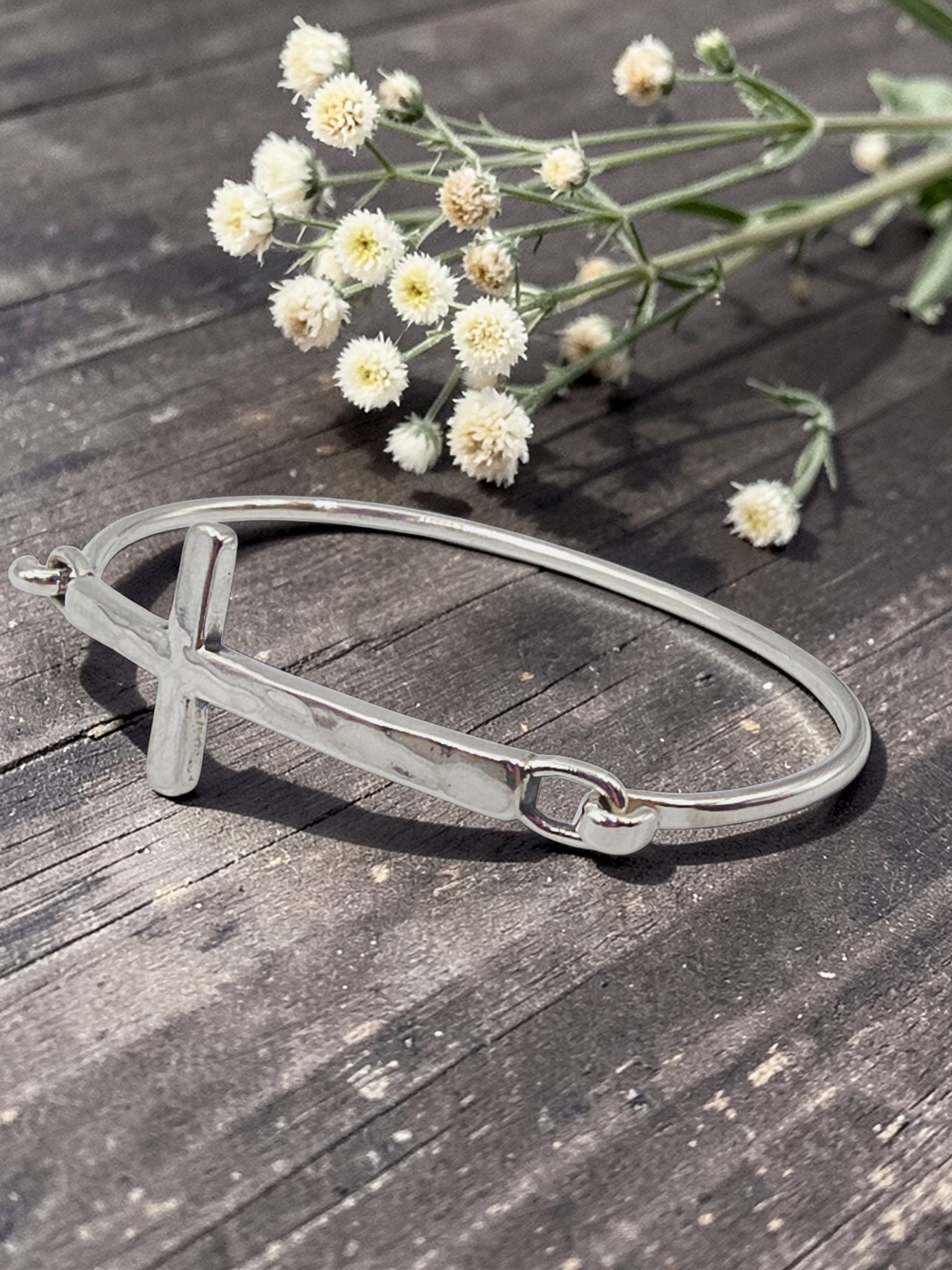 James Avery Horizon Cross Hook-On 925 Sterling Silver Bracelet - 6.5 Inch