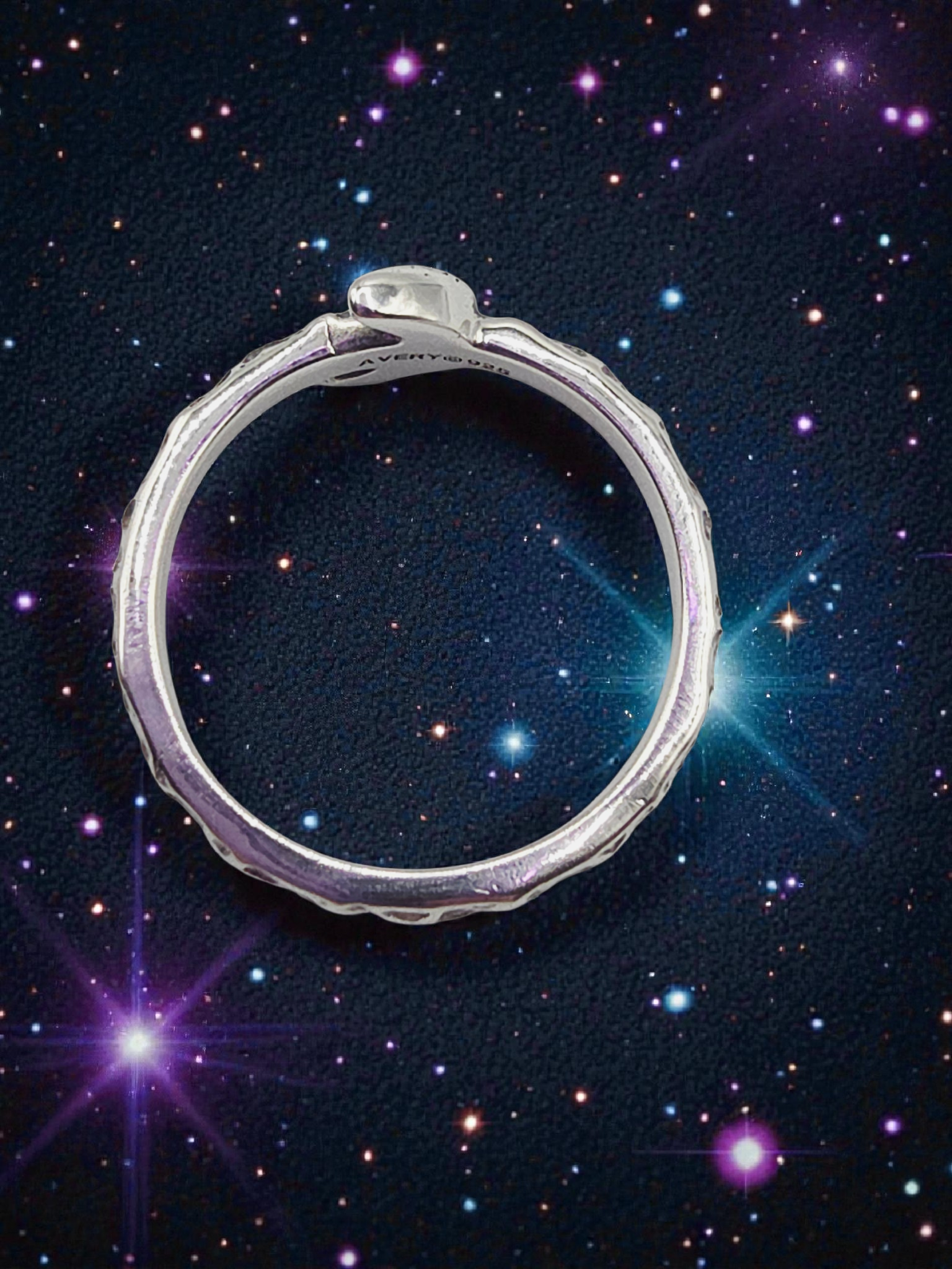 James Avery Starry Night 925 Sterling Silver Moon Ring – Size 7.5