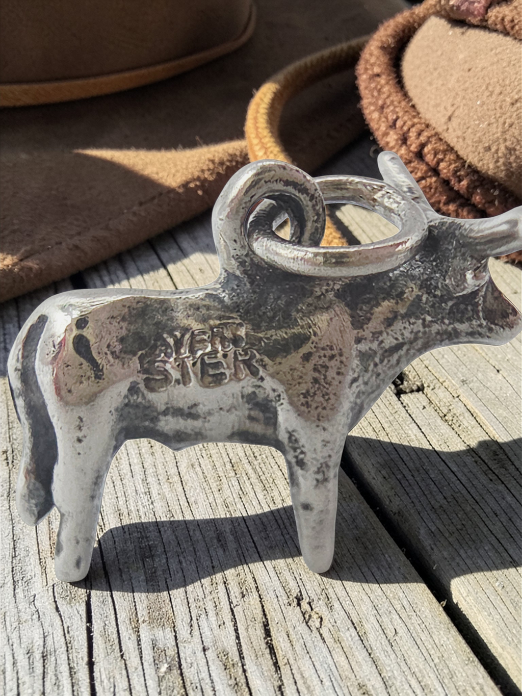 RETIRED James Avery 3D Texas Longhorn Bull Cow Sterling Silver Charm Pendant HTF