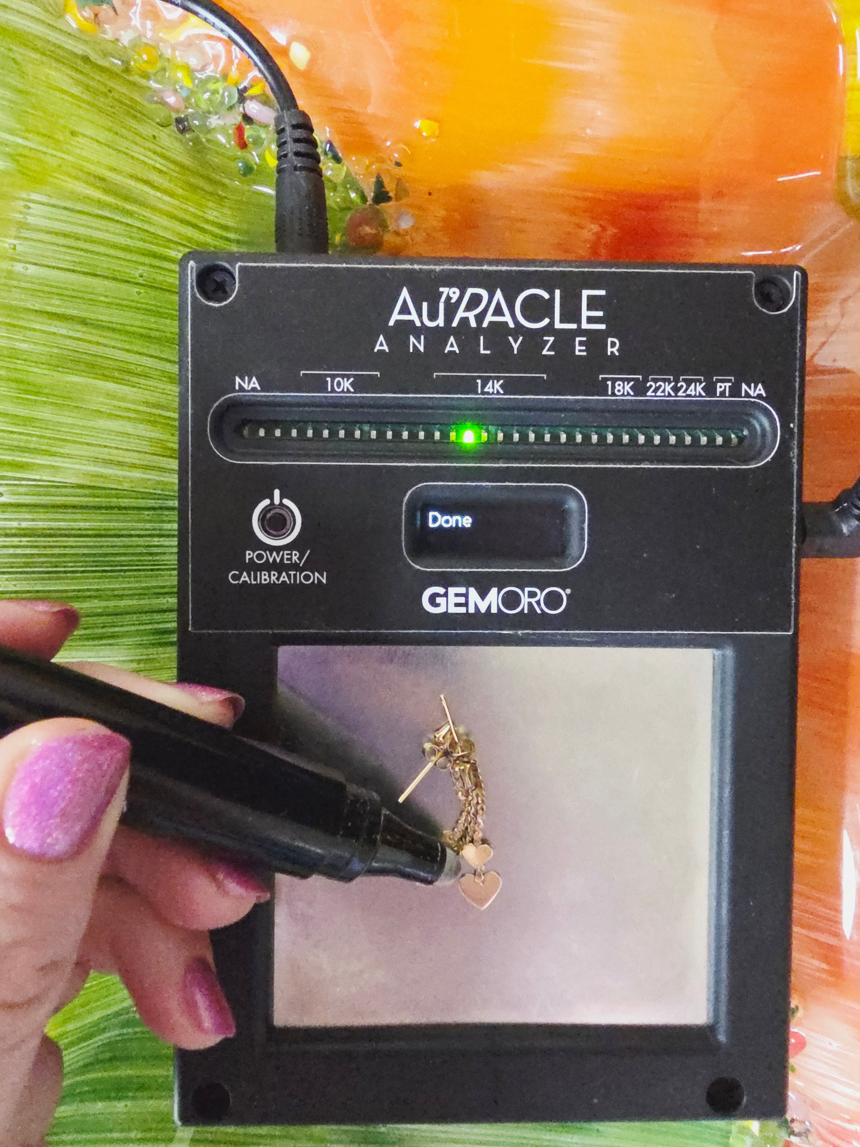 Vintage NABCO Solid 14K Gold Dangle Heart Earrings with White Topaz Accents