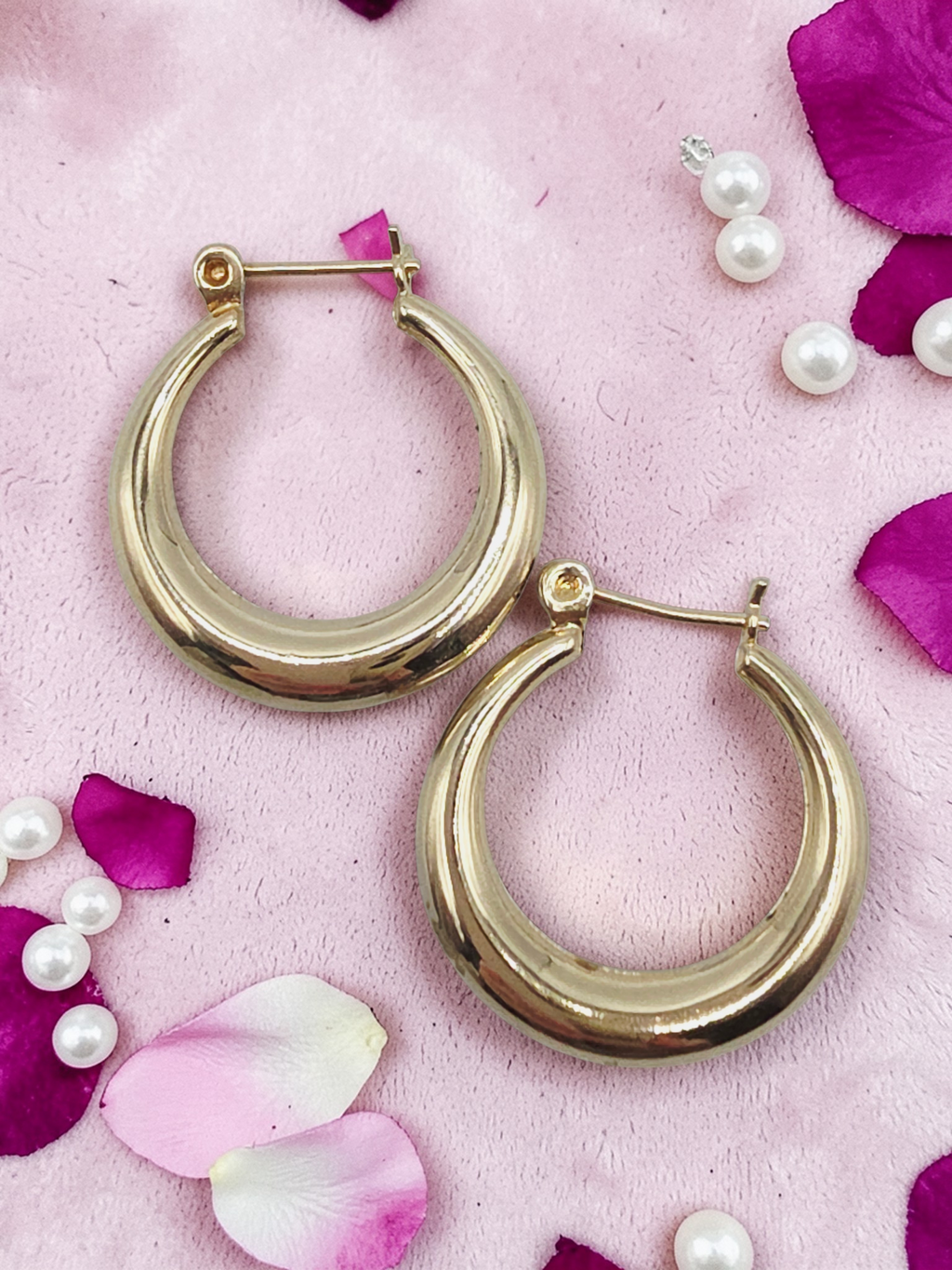 Solid 14K Yellow Gold Hoop Earrings