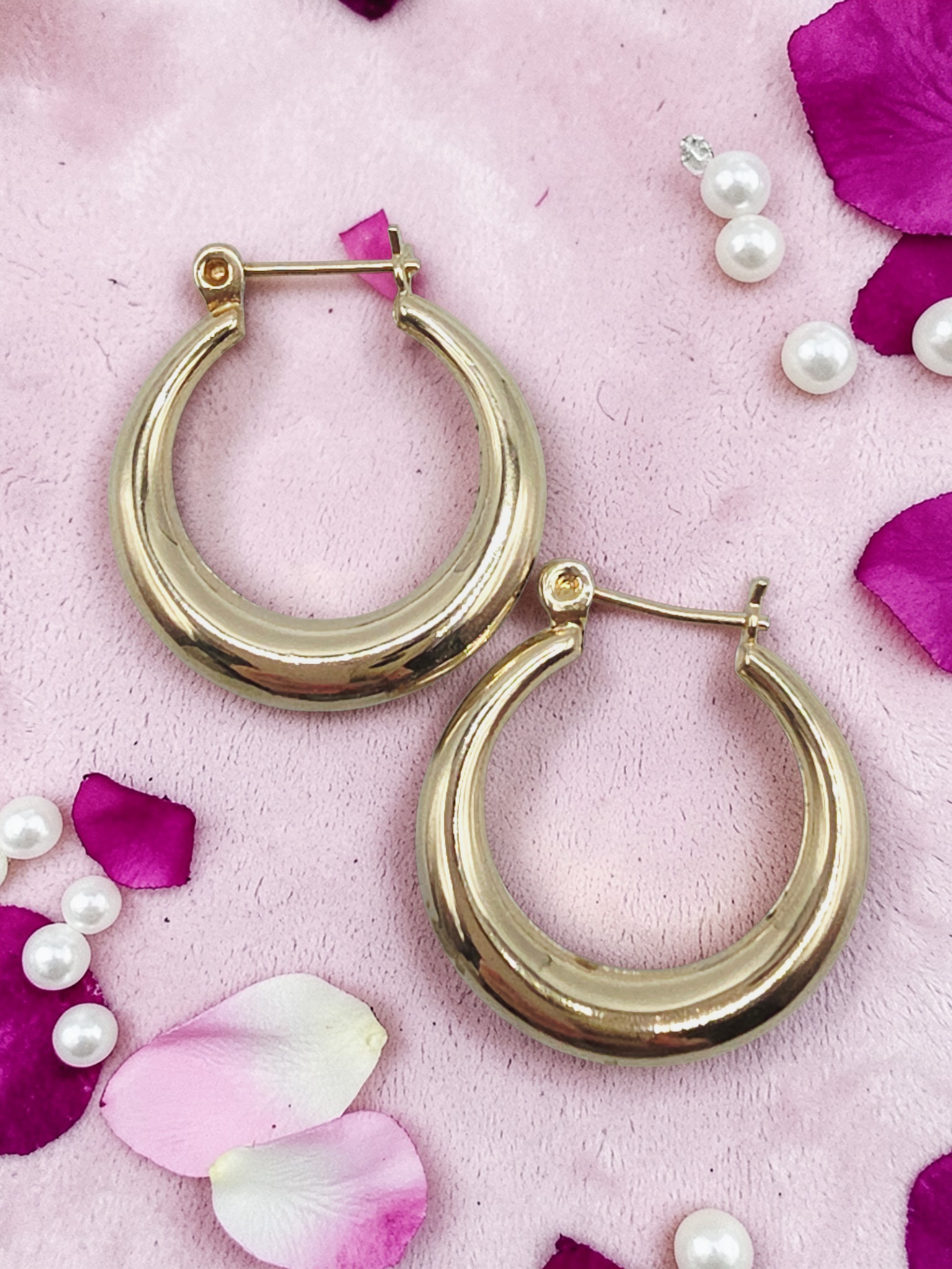 Solid 14K Yellow Gold Hoop Earrings
