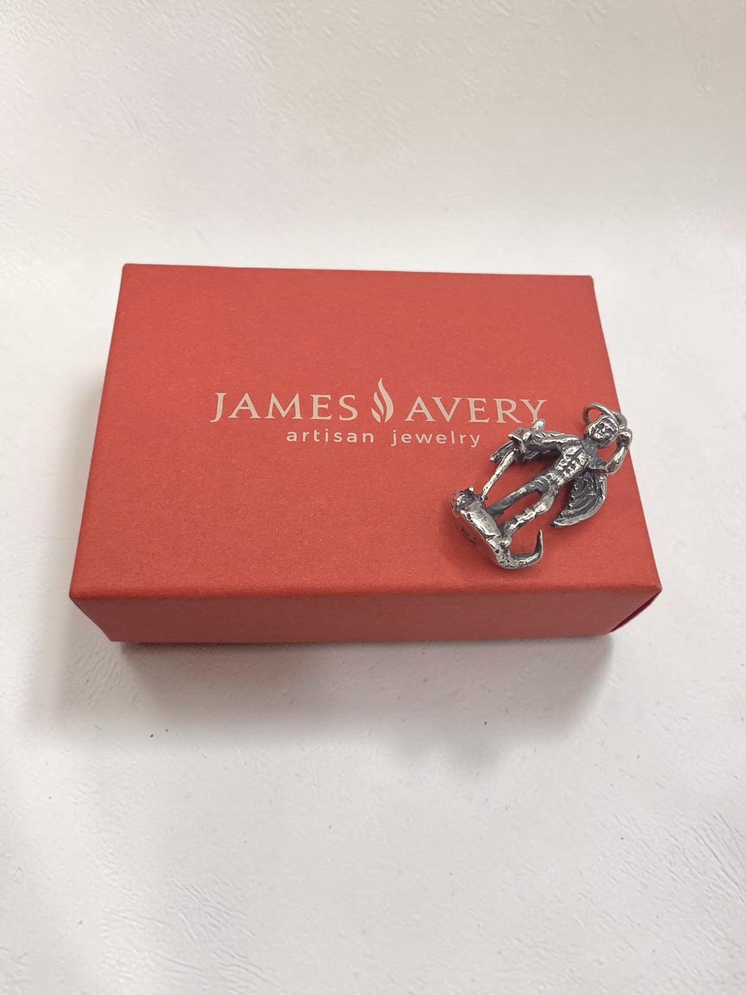RARE RETIRED James Avery Sterling Silver Archangel Saint Michael Pendant Charm
