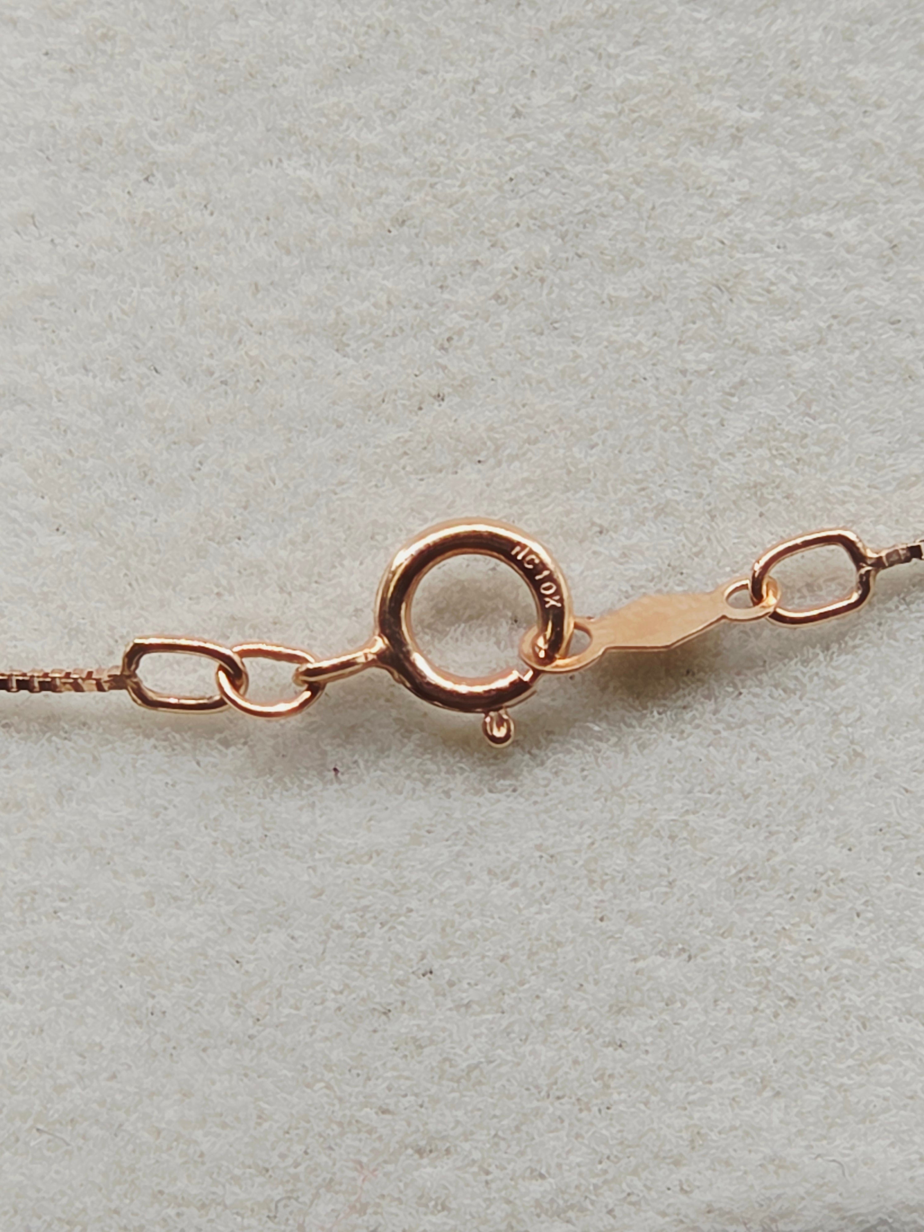 Solid 10K Yellow Gold Necklace with Morganite Pendant - 18 Inches