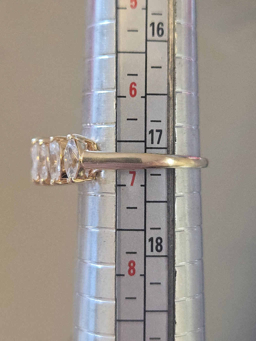 Fessenden & Co. Solid 10K Yellow Gold Marquise-Cut CZ Ring – Size 6.75