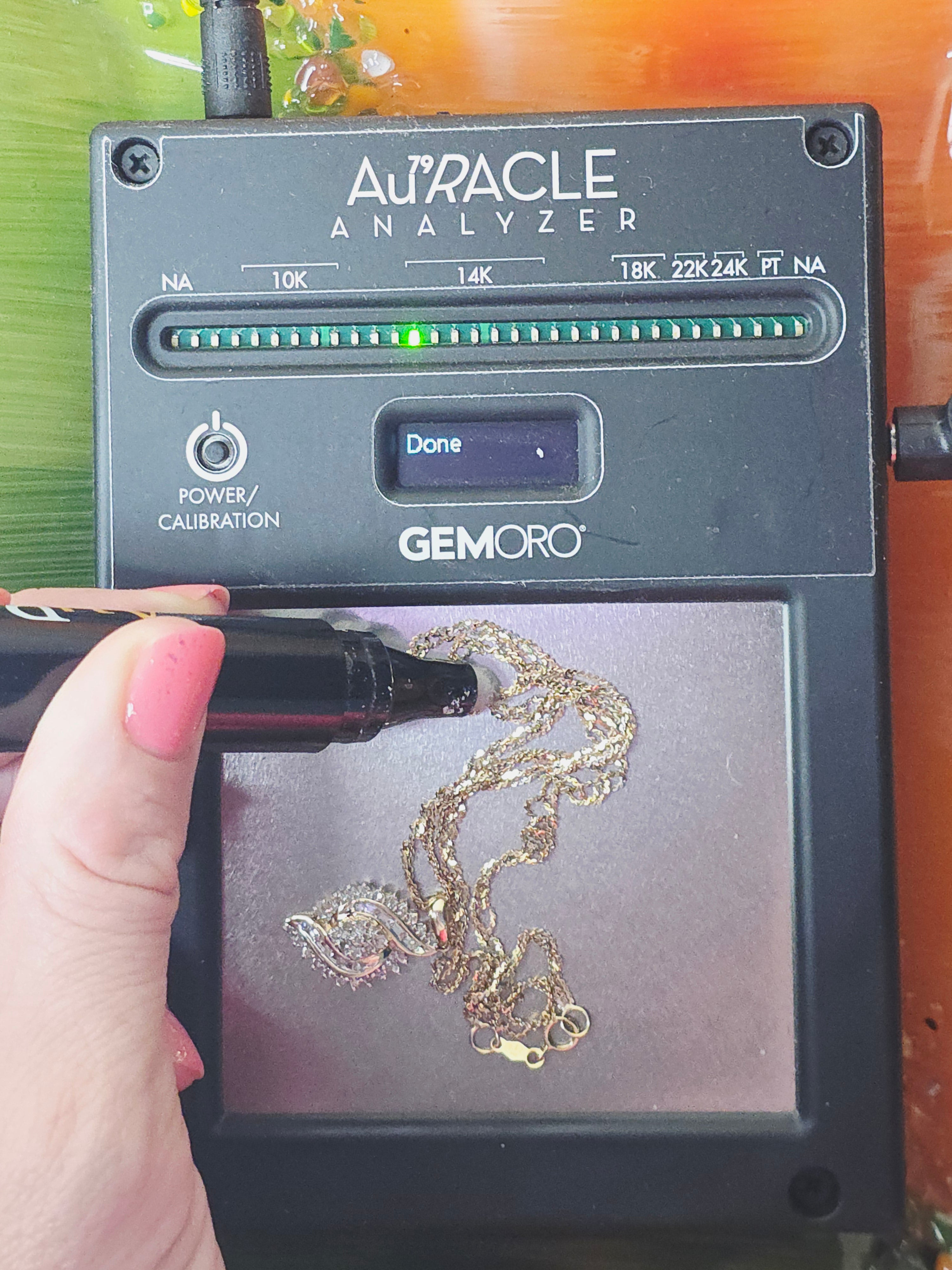 Solid 14K Gold Braided S-Link Chain Necklace with Solid 10K Diamond Pendant