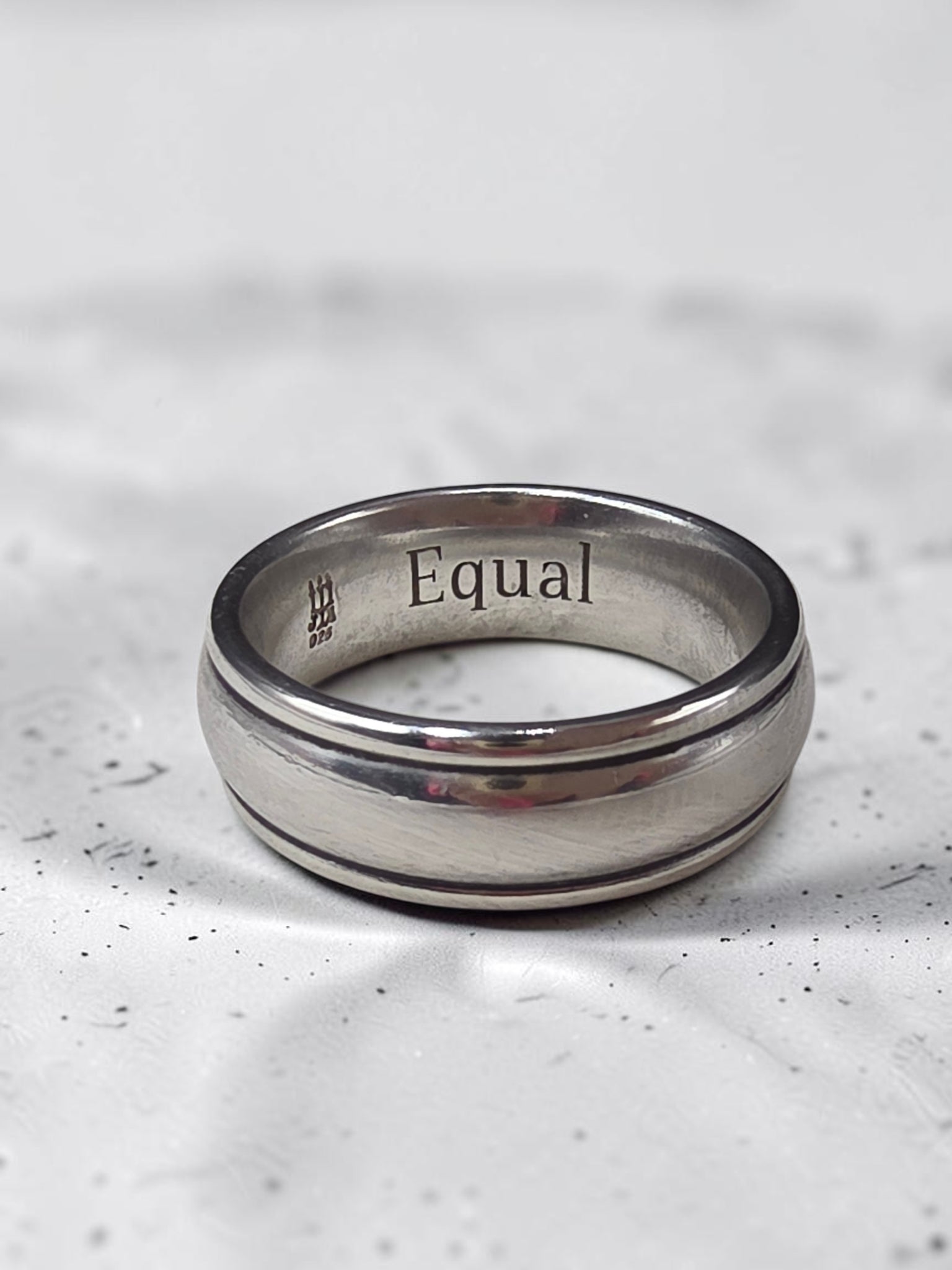 James Avery Sterling Silver Wedding Band Ring with Equal Engraved - Size 6.5