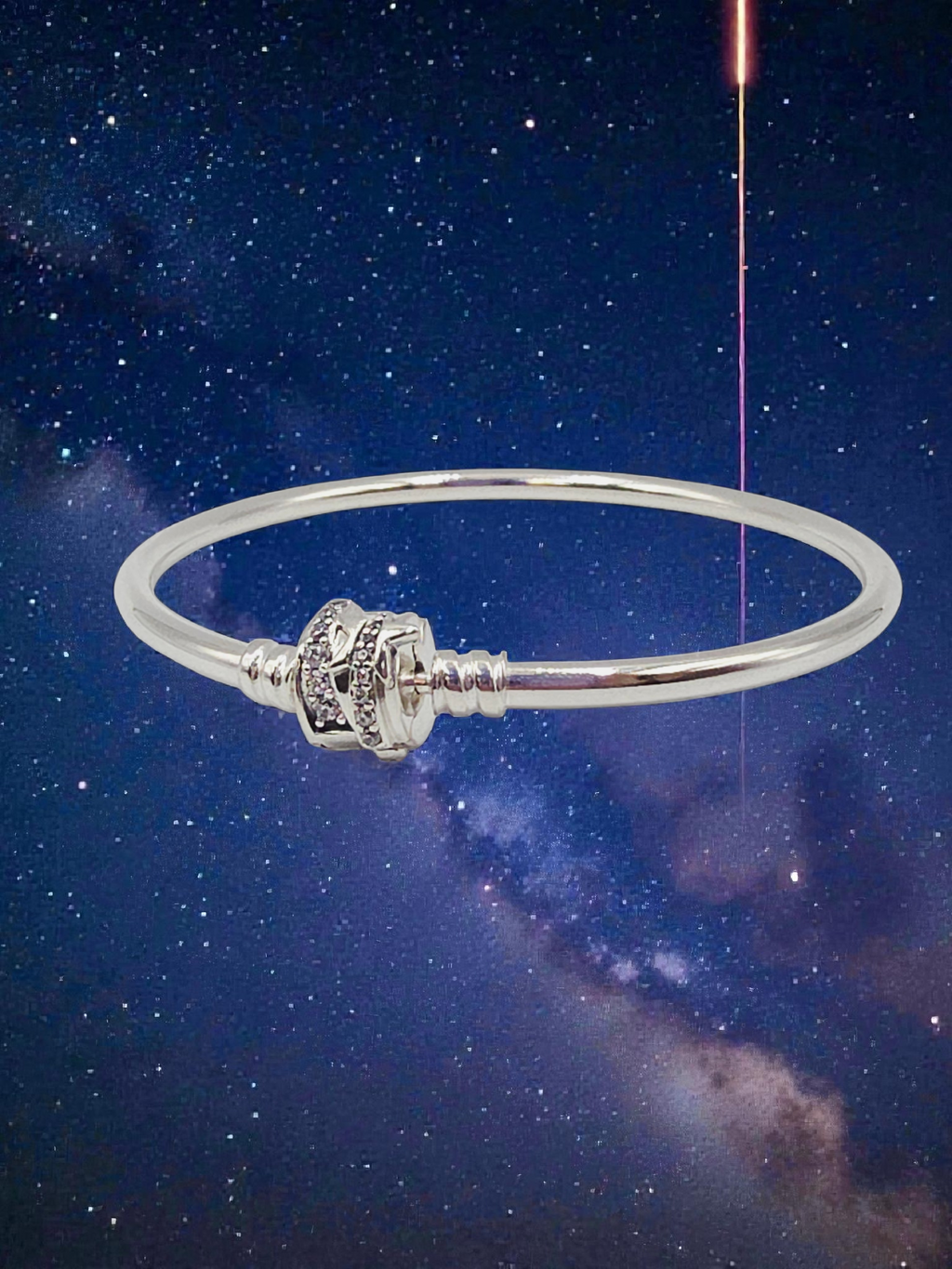 Pandora Sparkling Shooting Star Charm Bangle Bracelet - 6.5 Inch