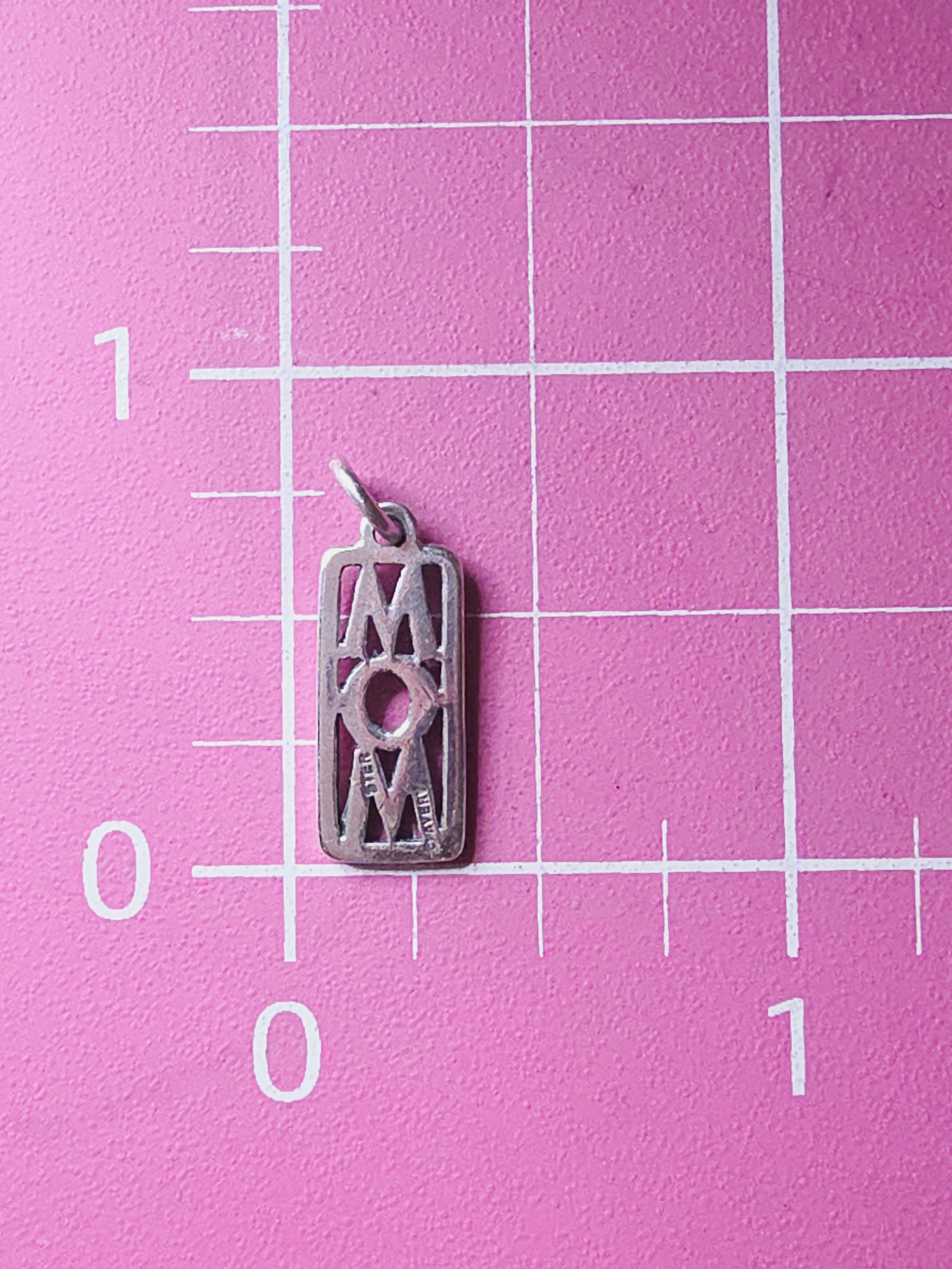RETIRED James Avery Mom 925 Sterling Silver Charm Pendant - Uncut Loop