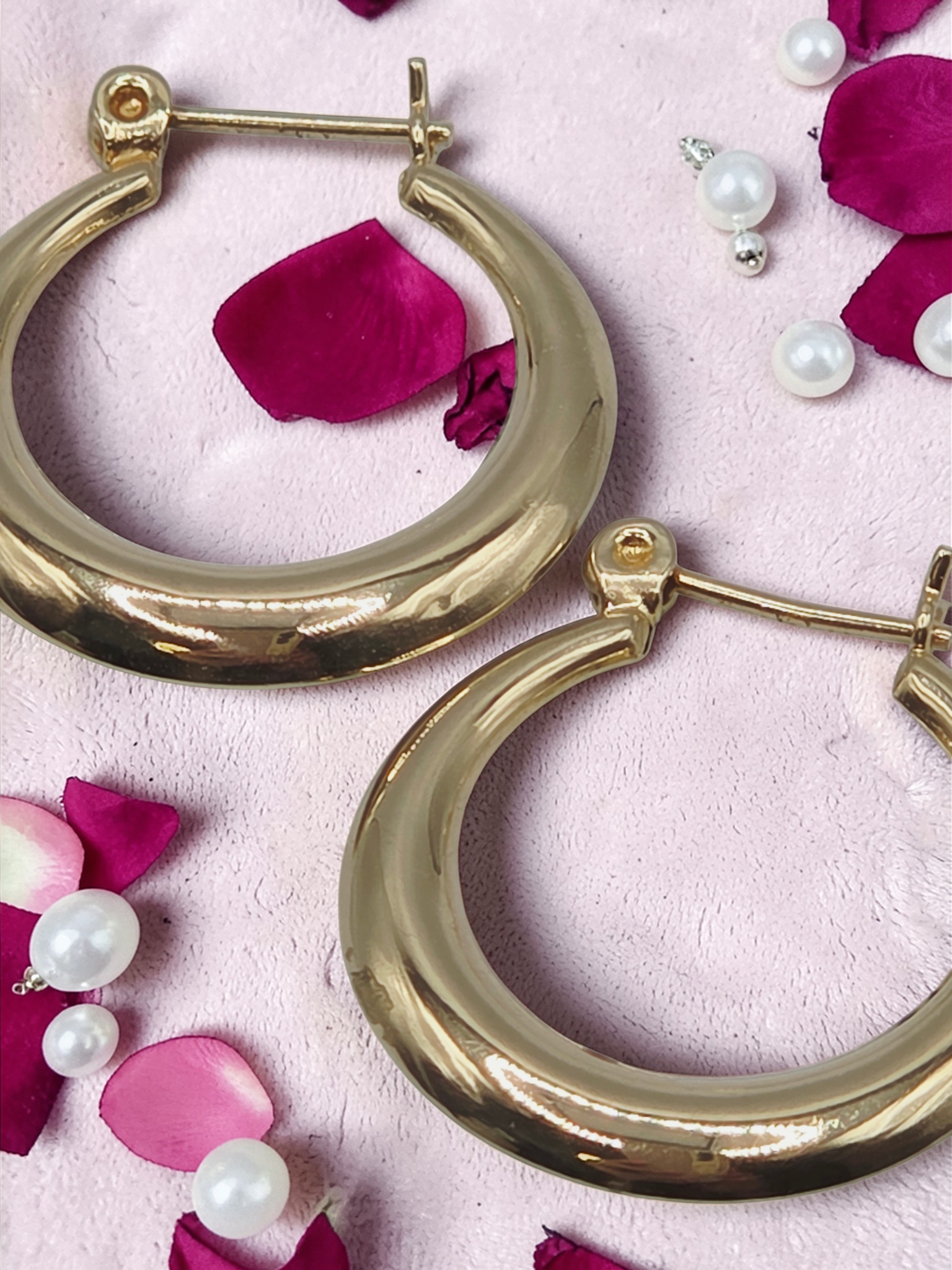 Solid 14K Yellow Gold Hoop Earrings