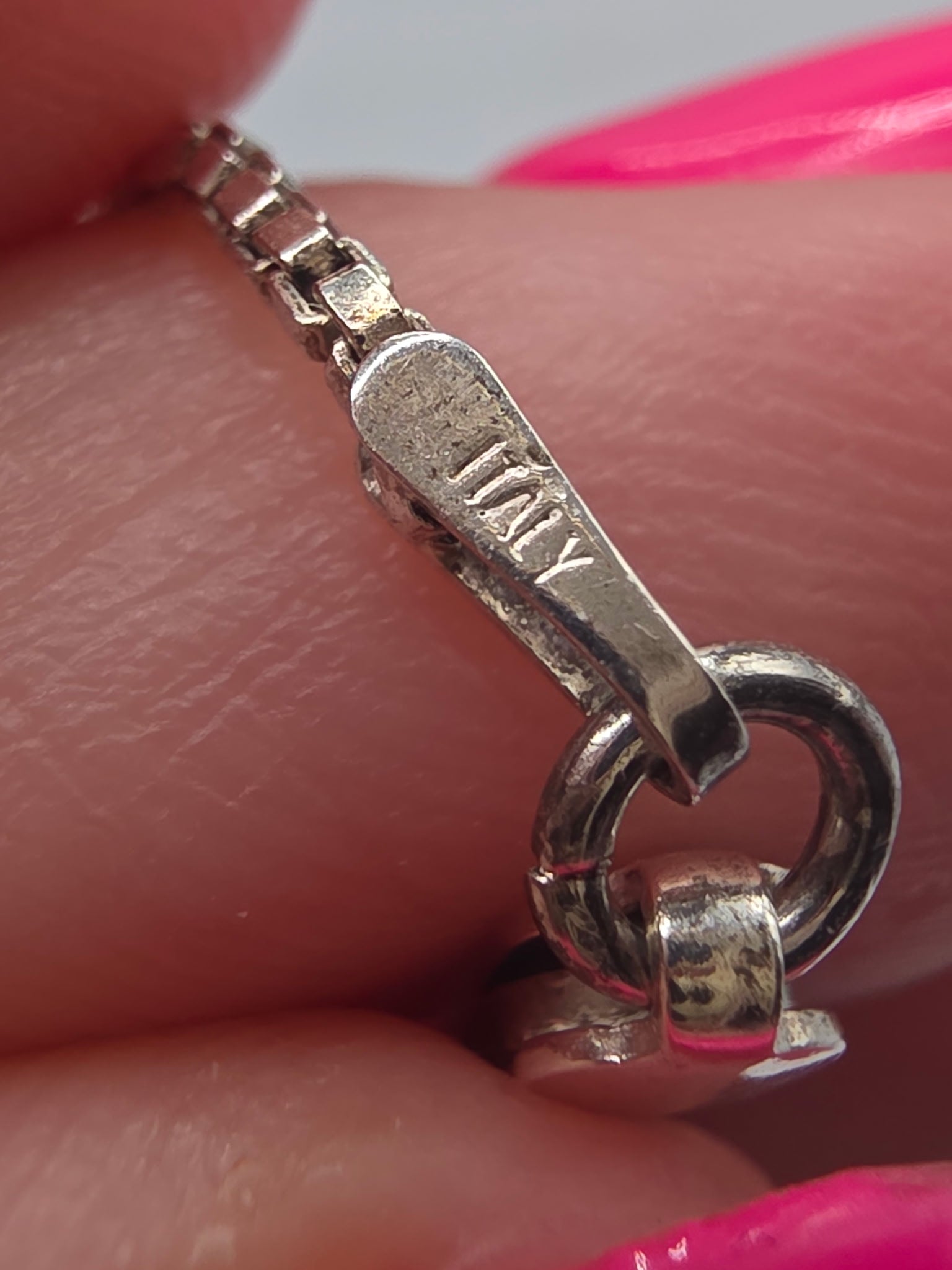 Sterling Silver Necklace with Heart and Tassels - 16 Inch - ITALY