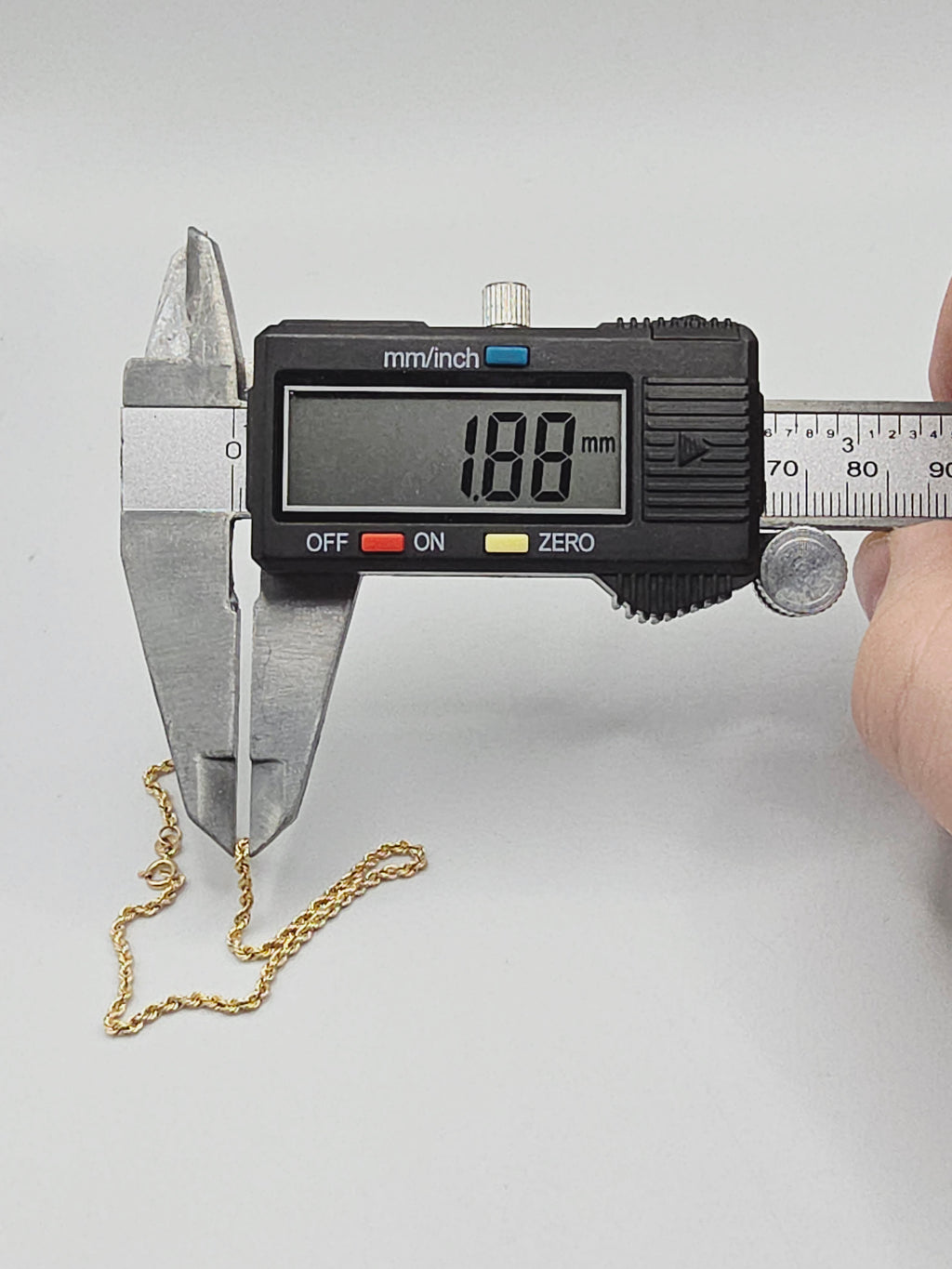 Solid 14K Yellow Gold 1.8mm Rope Chain Bracelet – 7 1/3 Inch