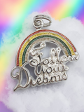 925 Sterling Silver Follow Your Dreams Rainbow Charm Pendant
