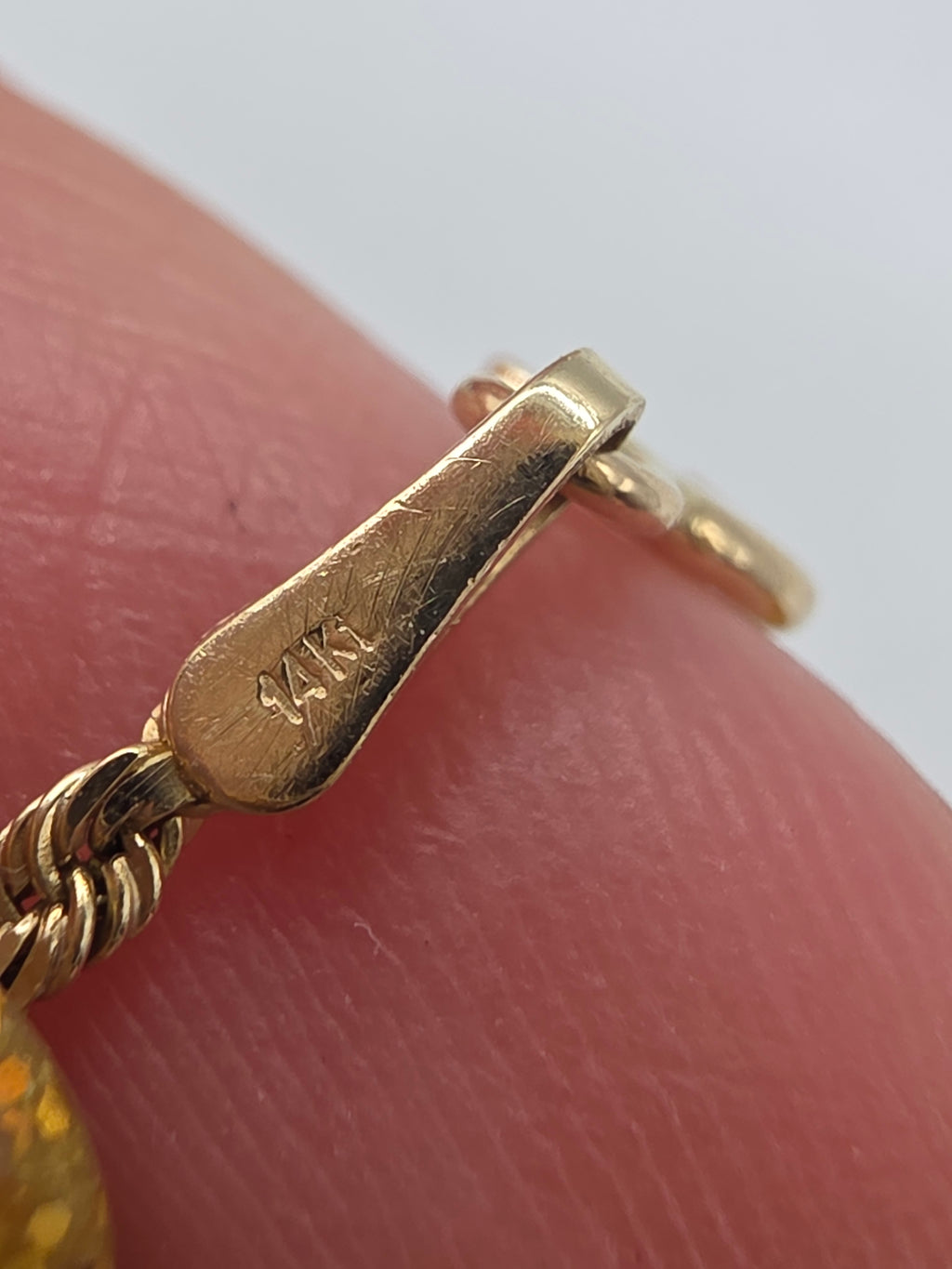 Vintage OroAmerica Solid 14K Yellow Gold 1.7mm Rope Chain Bracelet 7 1/8 Inch