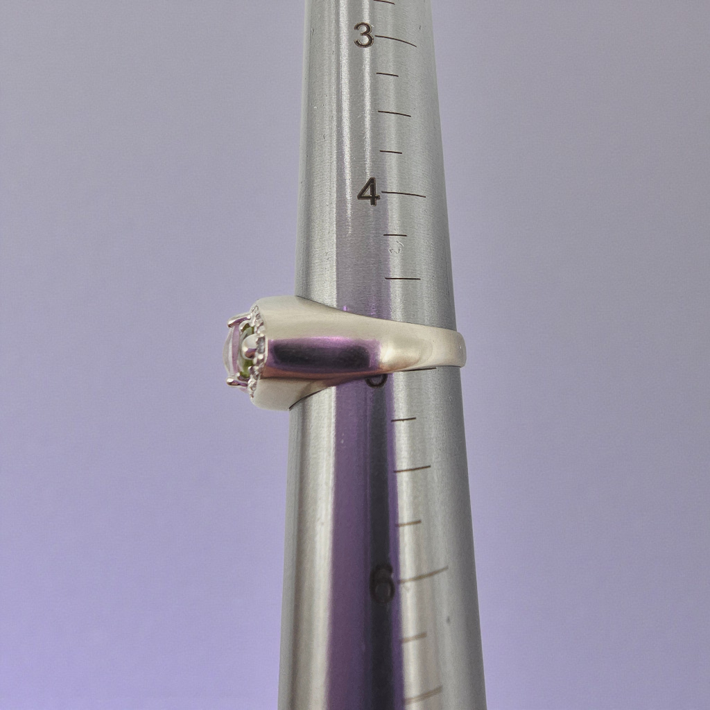 Valitutti Solid 14K White Gold Ring with Morganite, Peridot, and Diamonds - Sz 5