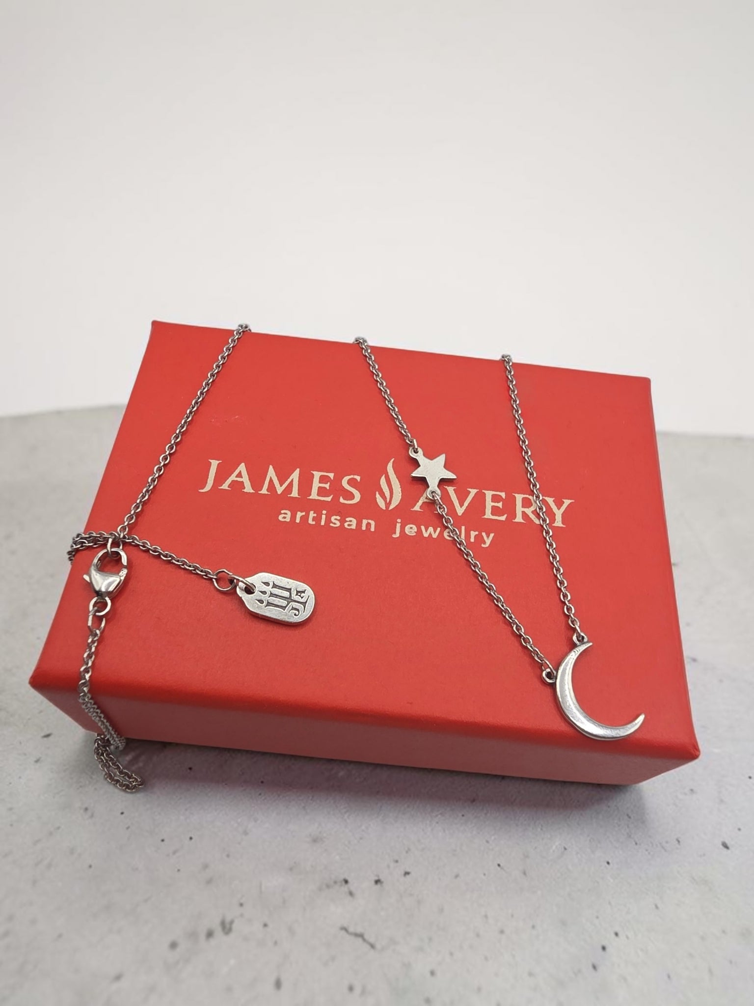 James Avery Sterling Silver Shoot for the Moon Star Necklace - Adjustable 18"-20"
