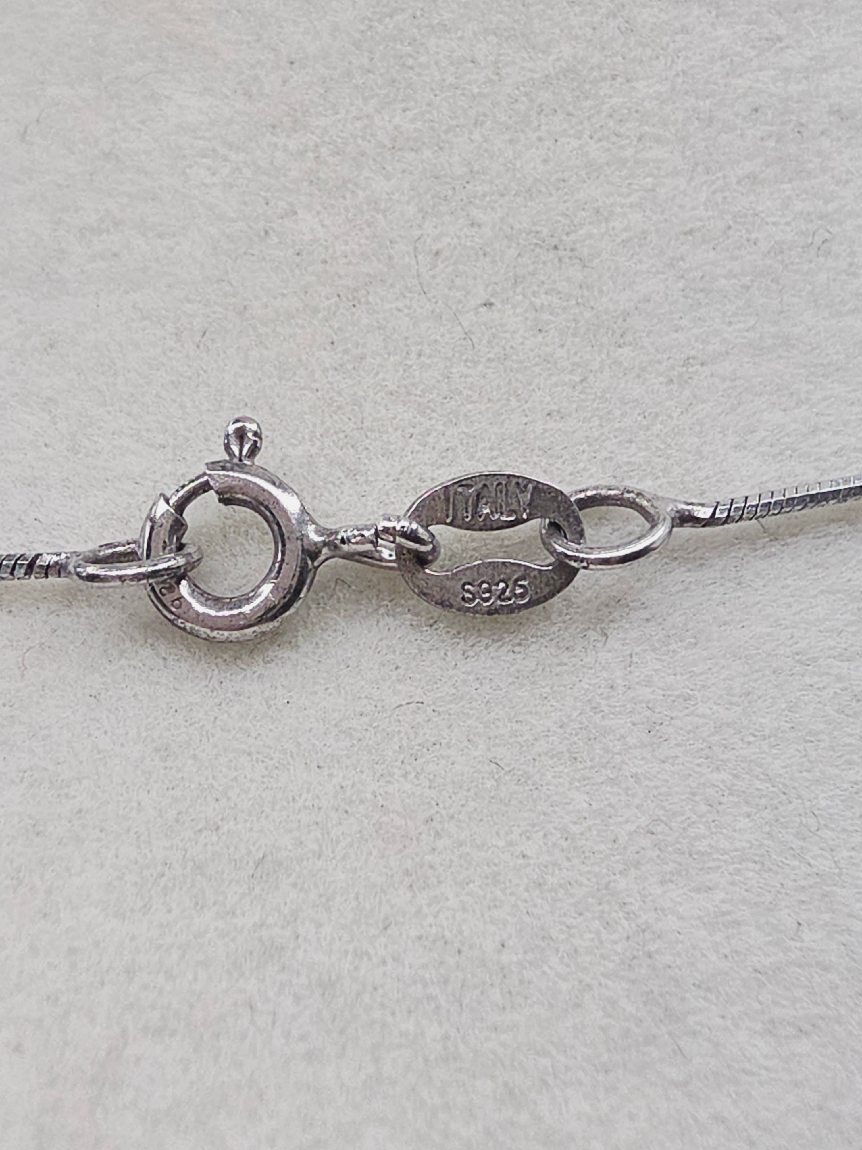 Sterling Silver Pink Faceted Bead Cluster Pendant Necklace Italy 18 Inch