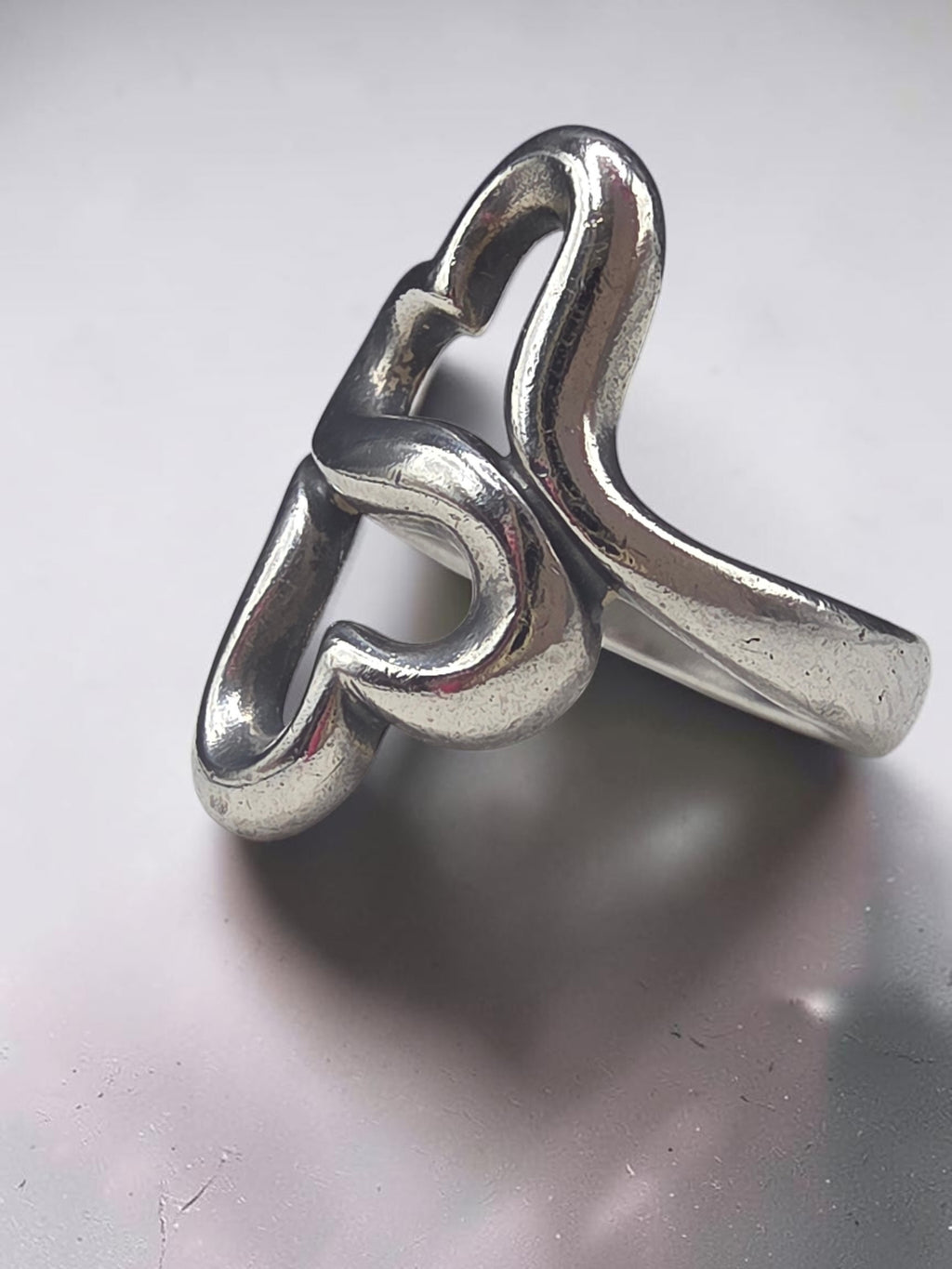 James Avery Sterling Silver Heart to Heart Open Double Heart Ring - Size 5