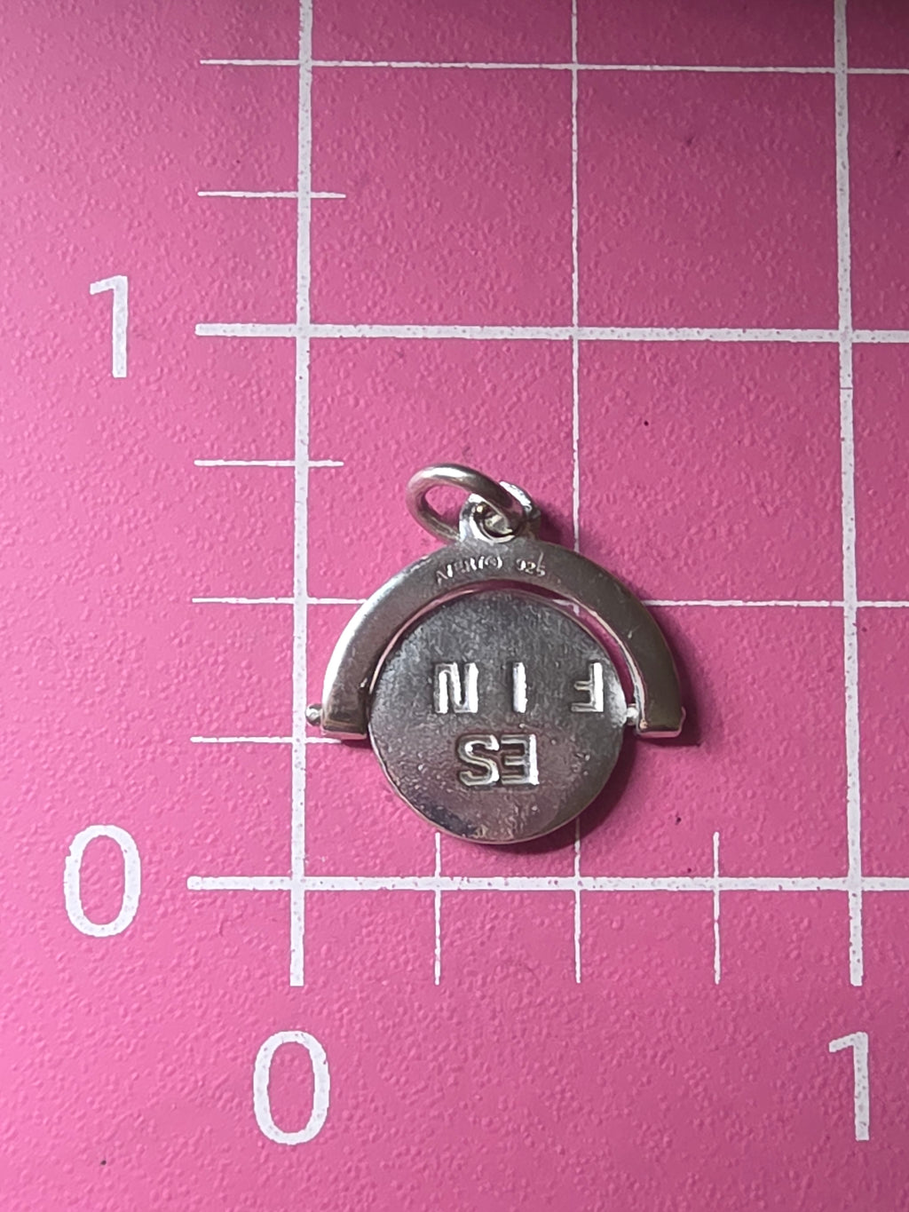 RETIRED James Avery Sterling Silver Best Friend Spinner Charm Pendant - UNCUT Loop