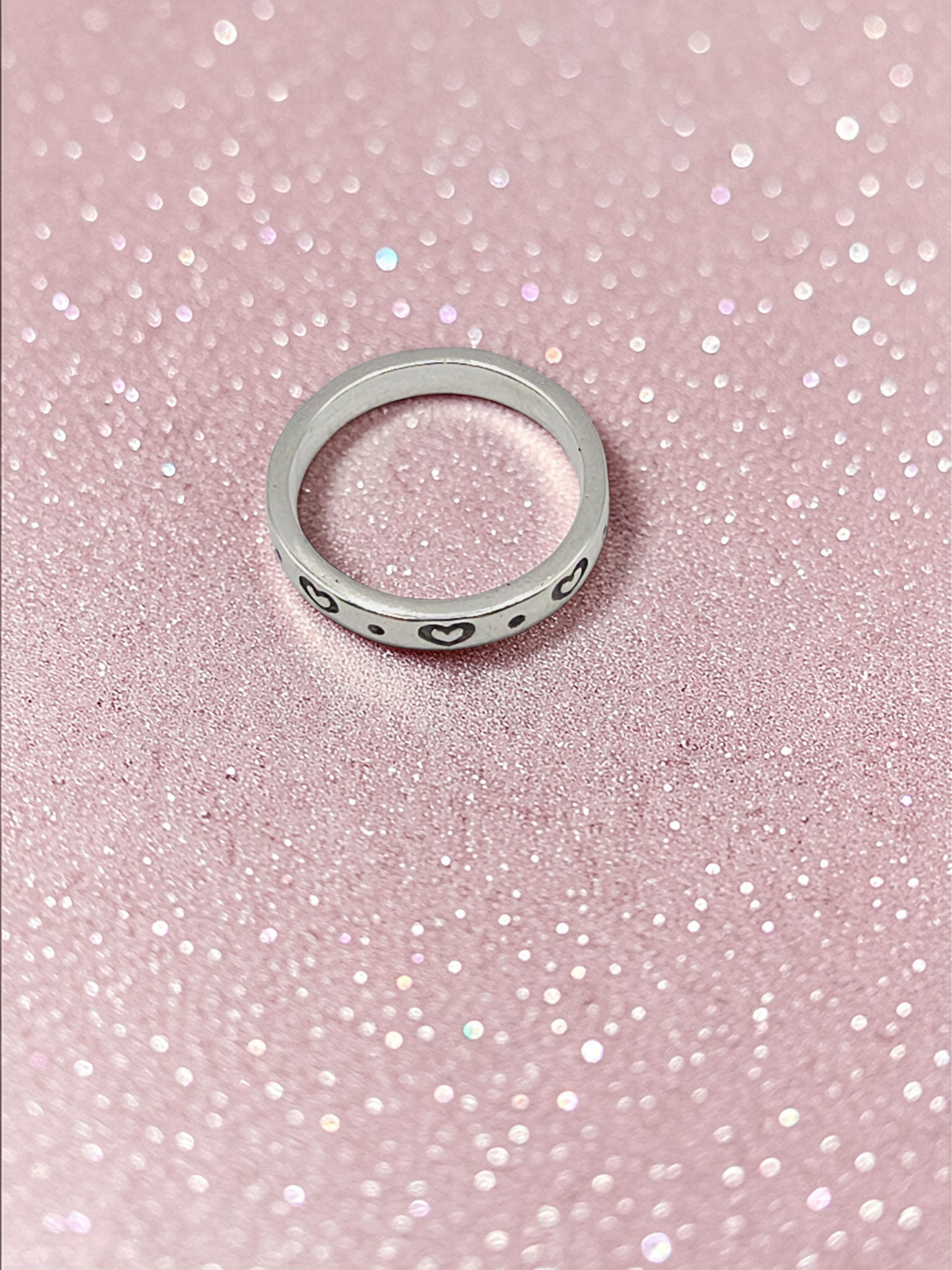 RETIRED James Avery Love Heart Stackable Sterling Silver Ring - Size 6