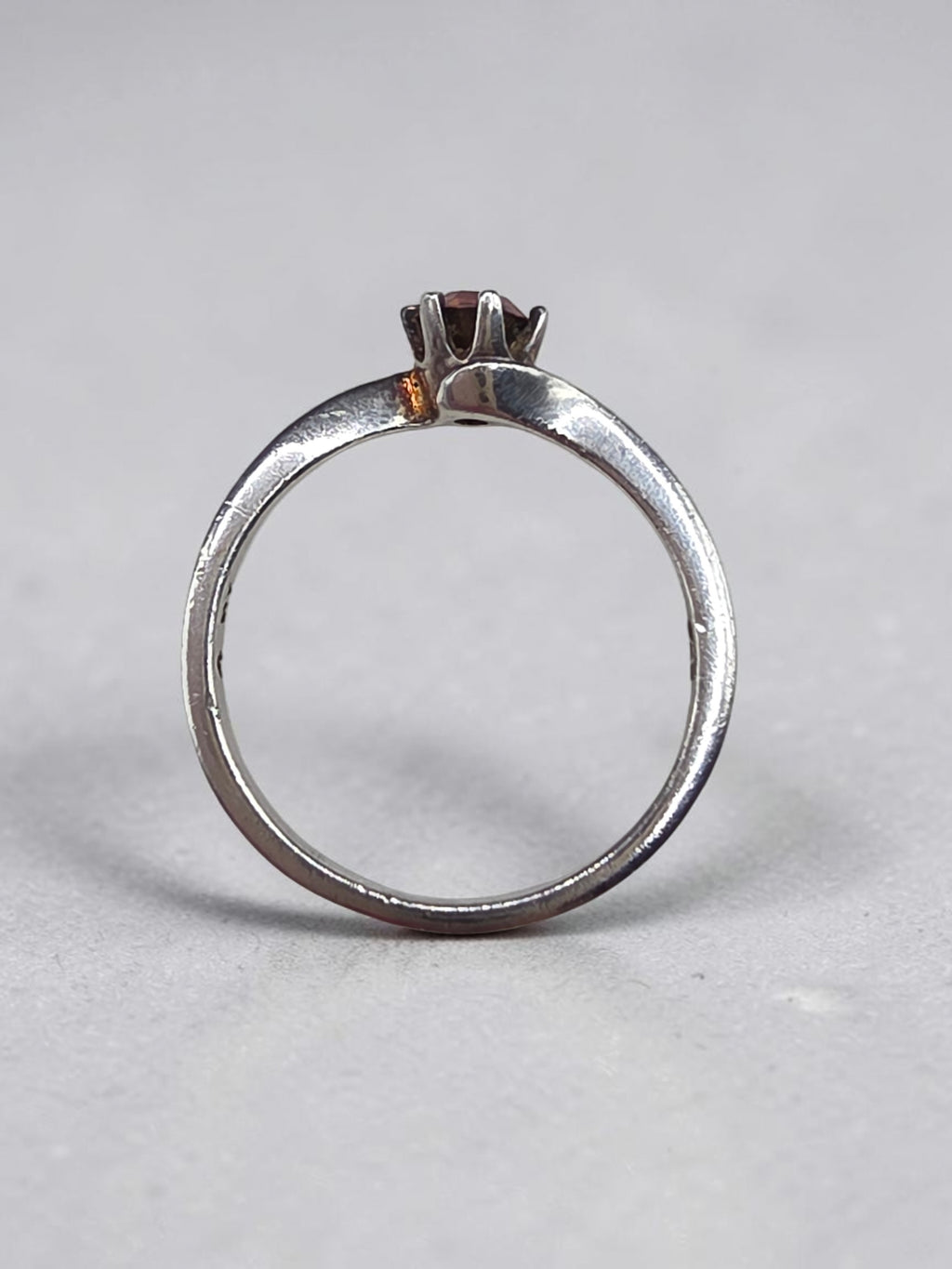 Sterling Silver Ring with Pink Gem Size 4.25