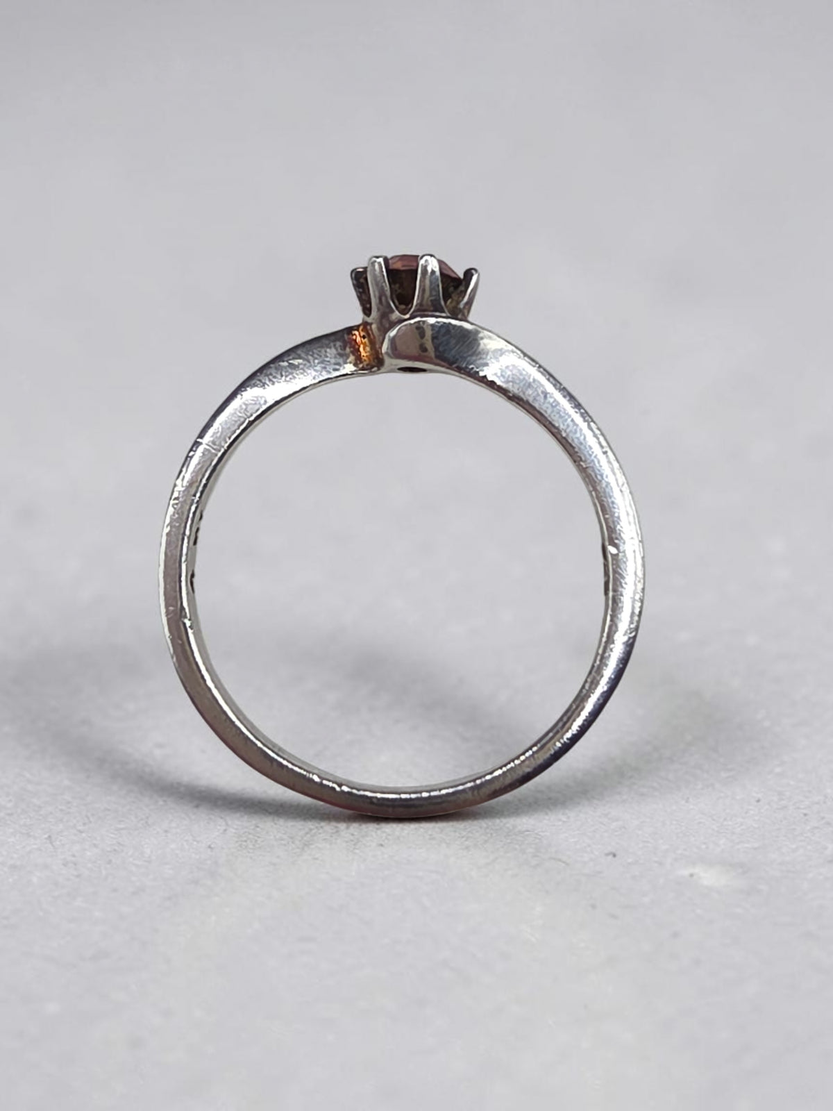 Sterling Silver Ring with Pink Gem Size 4.25