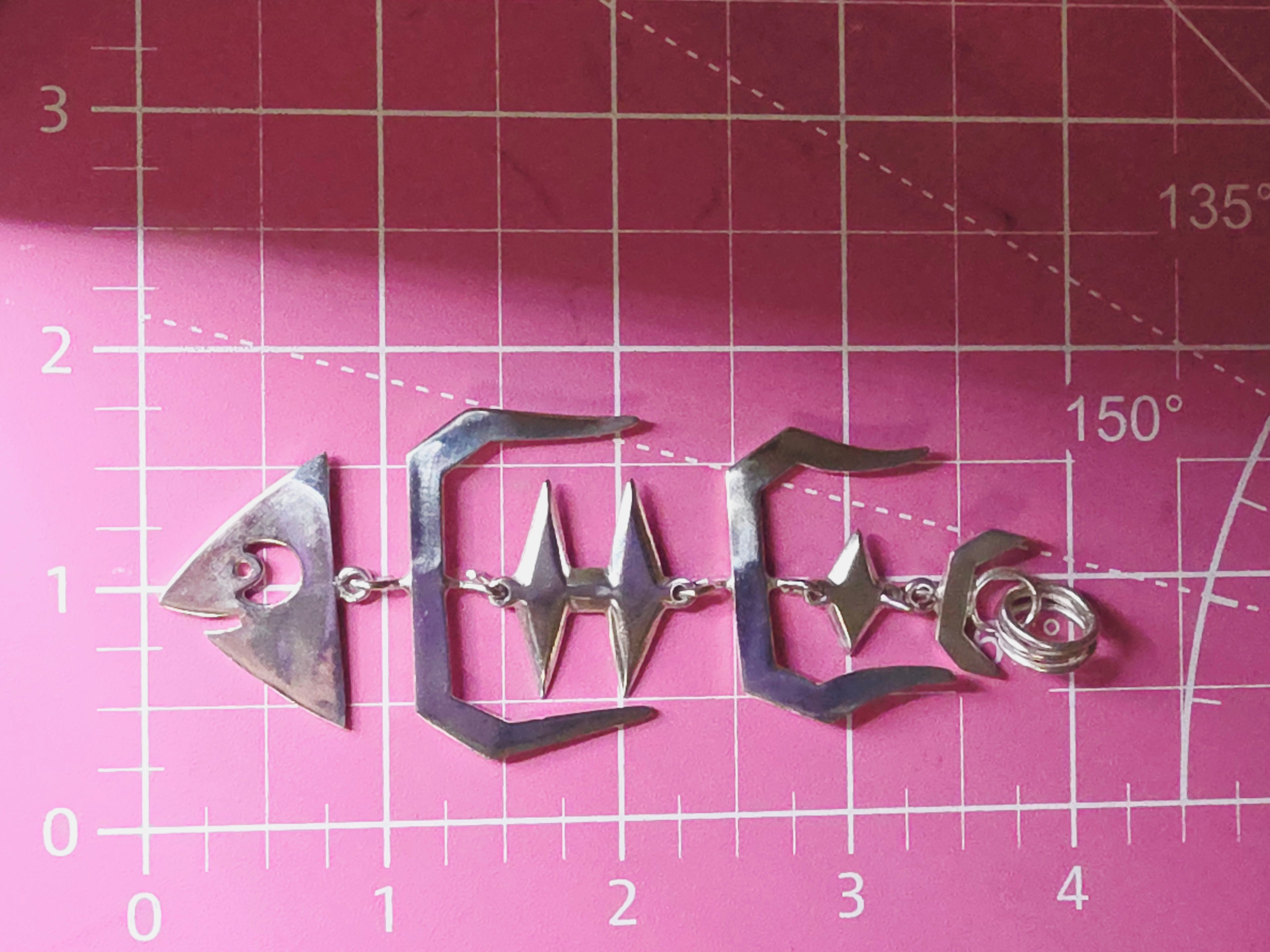 925 Sterling Silver Articulating Fish Bones Necklace Pendant - 4 Inches