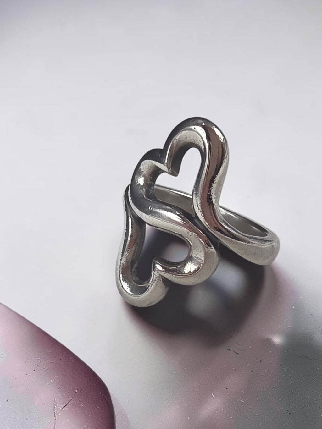 James Avery Sterling Silver Heart to Heart Open Double Heart Ring - Size 5