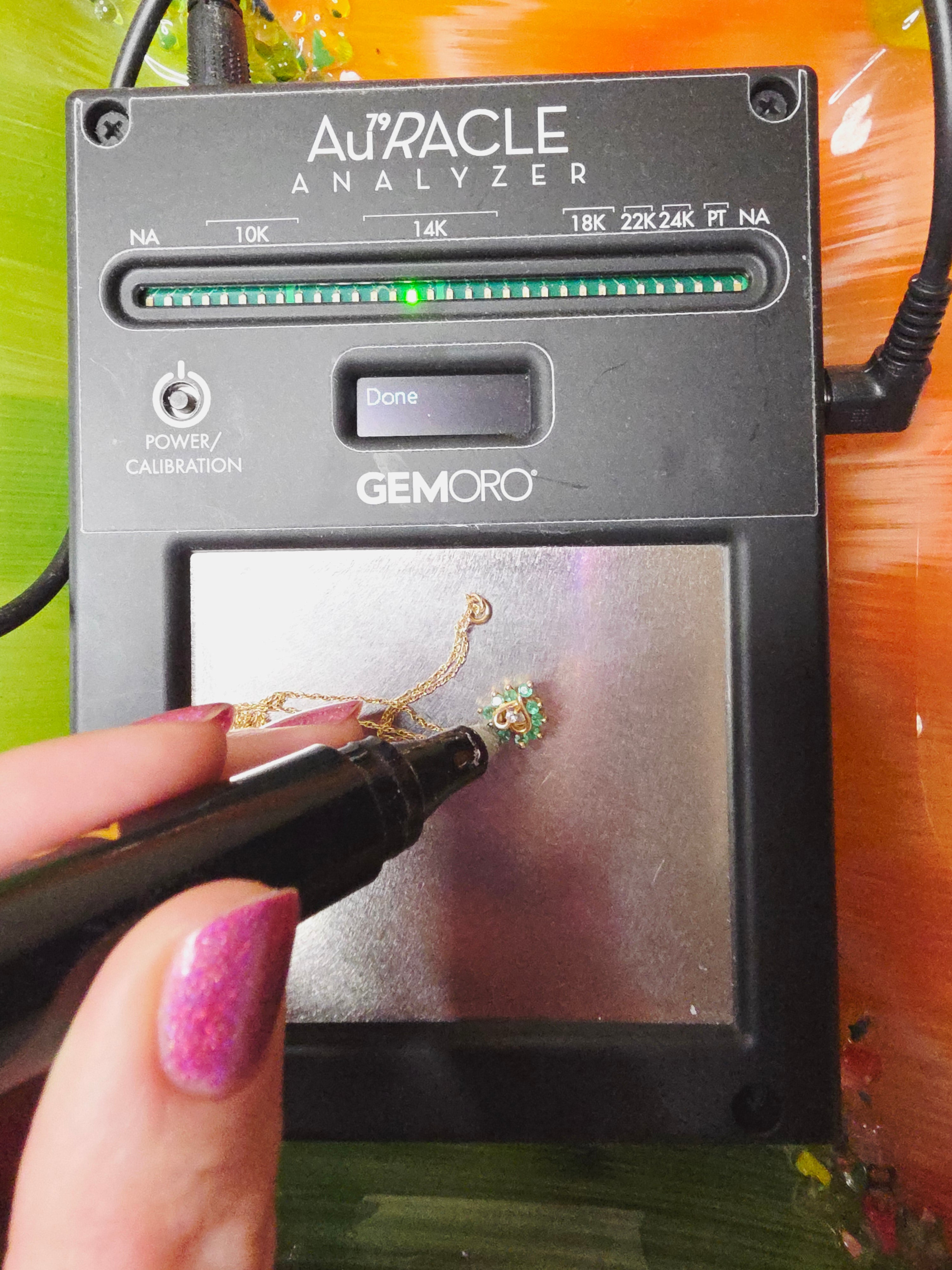 Solid 14K Yellow Gold Emerald & Diamond Heart Pendant Necklace 17.5"