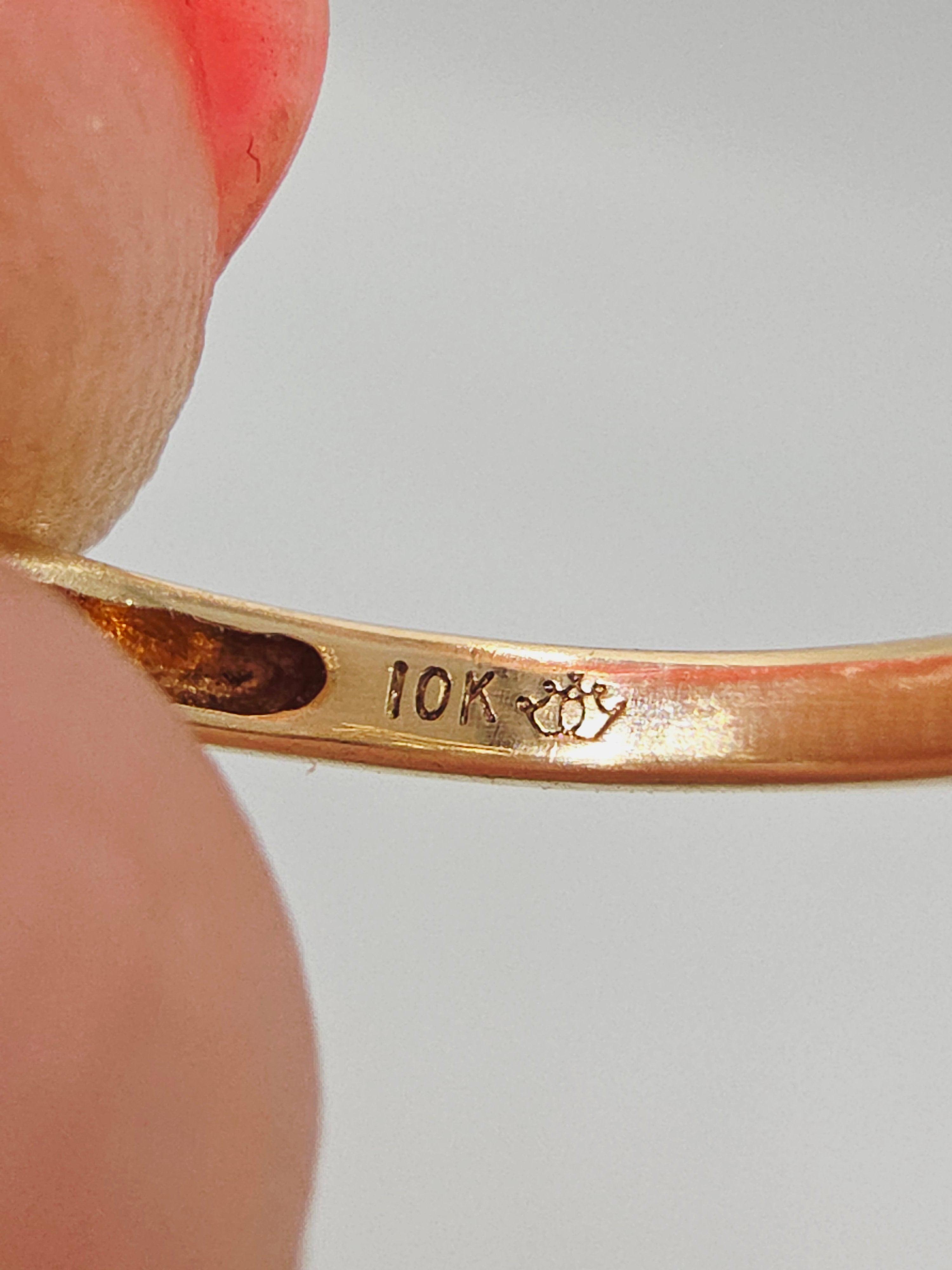 Solid 10K Yellow Gold Ring with Marquise Cut Tanzanite Cluster - Size 6