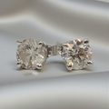 Solid 14K White Gold Diamond Stud Earrings