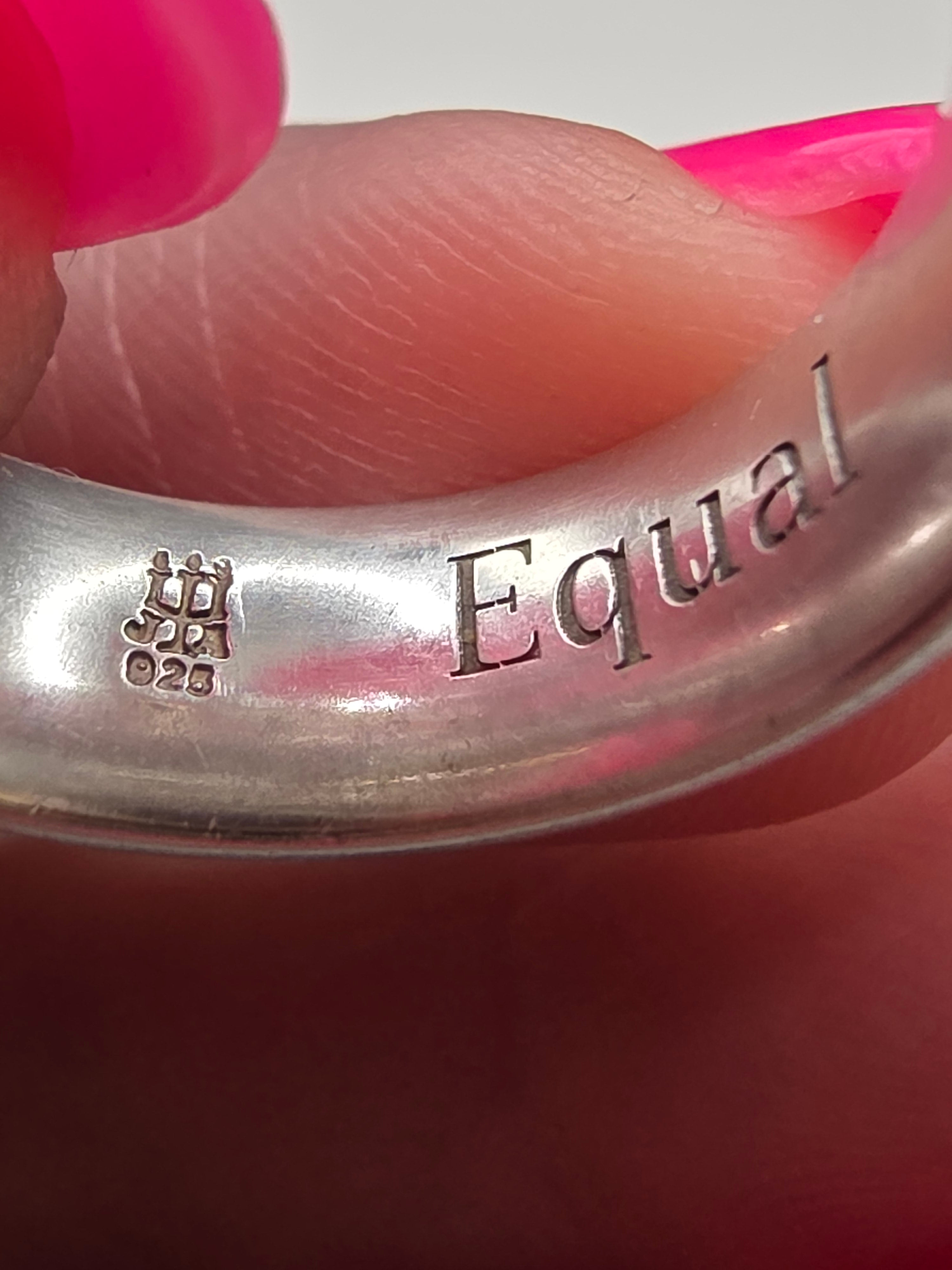 James Avery Sterling Silver Wedding Band Ring with Equal Engraved - Size 6.5