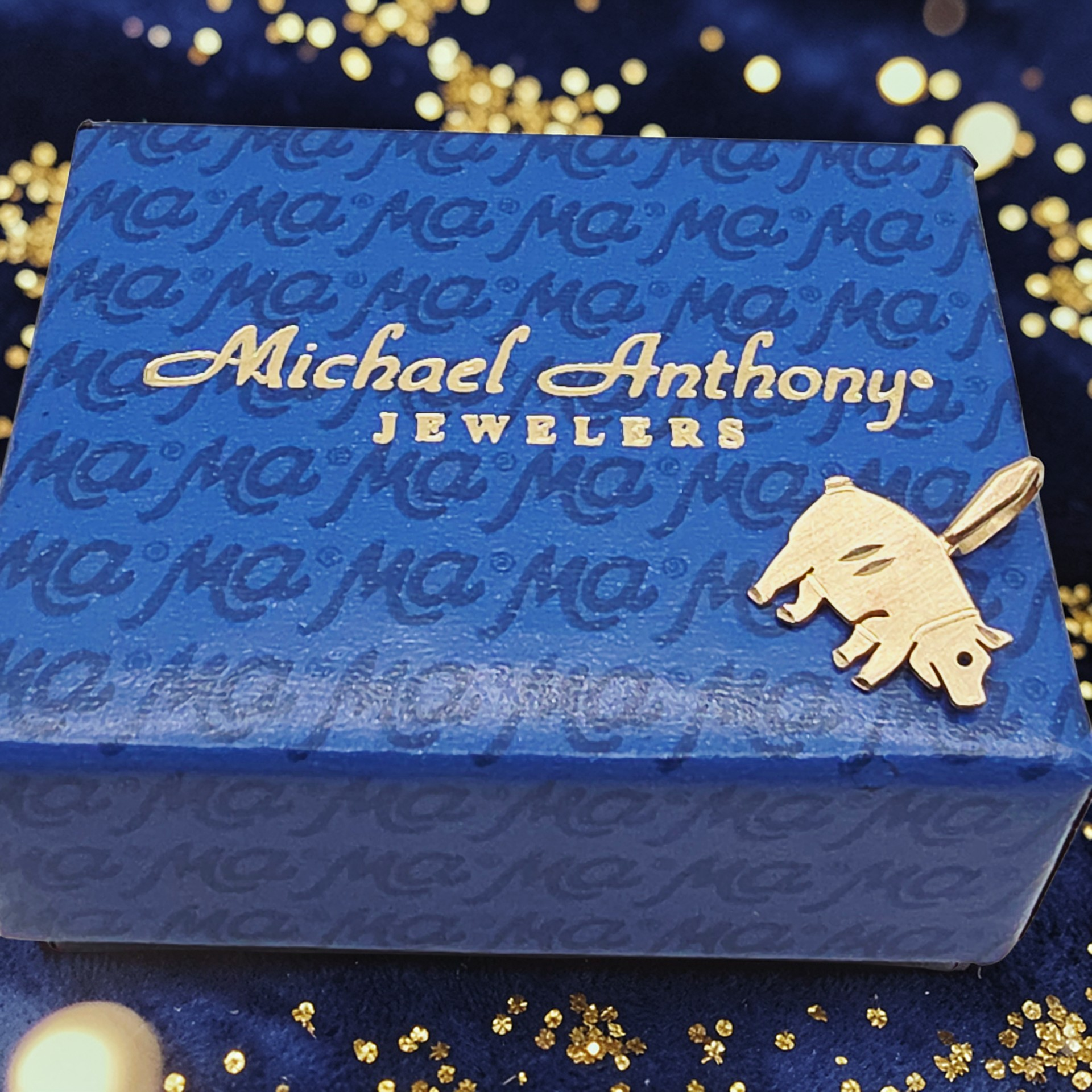 Michael Anthony Solid 14K Yellow Gold Pig Necklace Pendant - Animal Farm